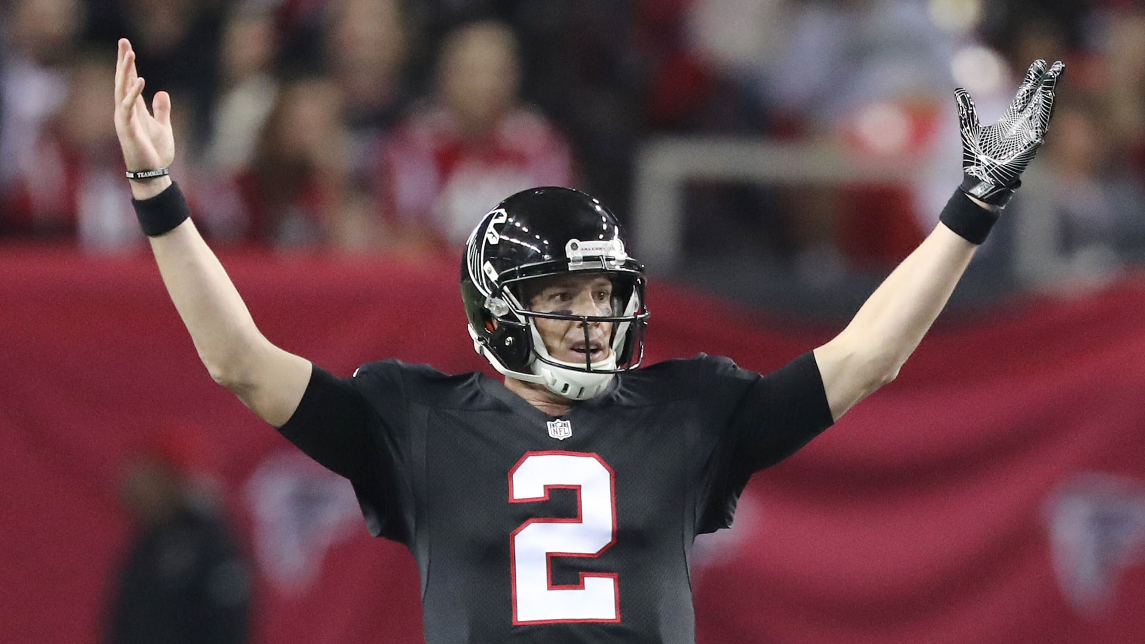Falcons quarterback Matt Ryan reacts to a play during the second half against San Francisco last week. Ryan is a top contender to win the NFL’s MVP award this season. (Curtis Compton/ccompton@ajc.com)