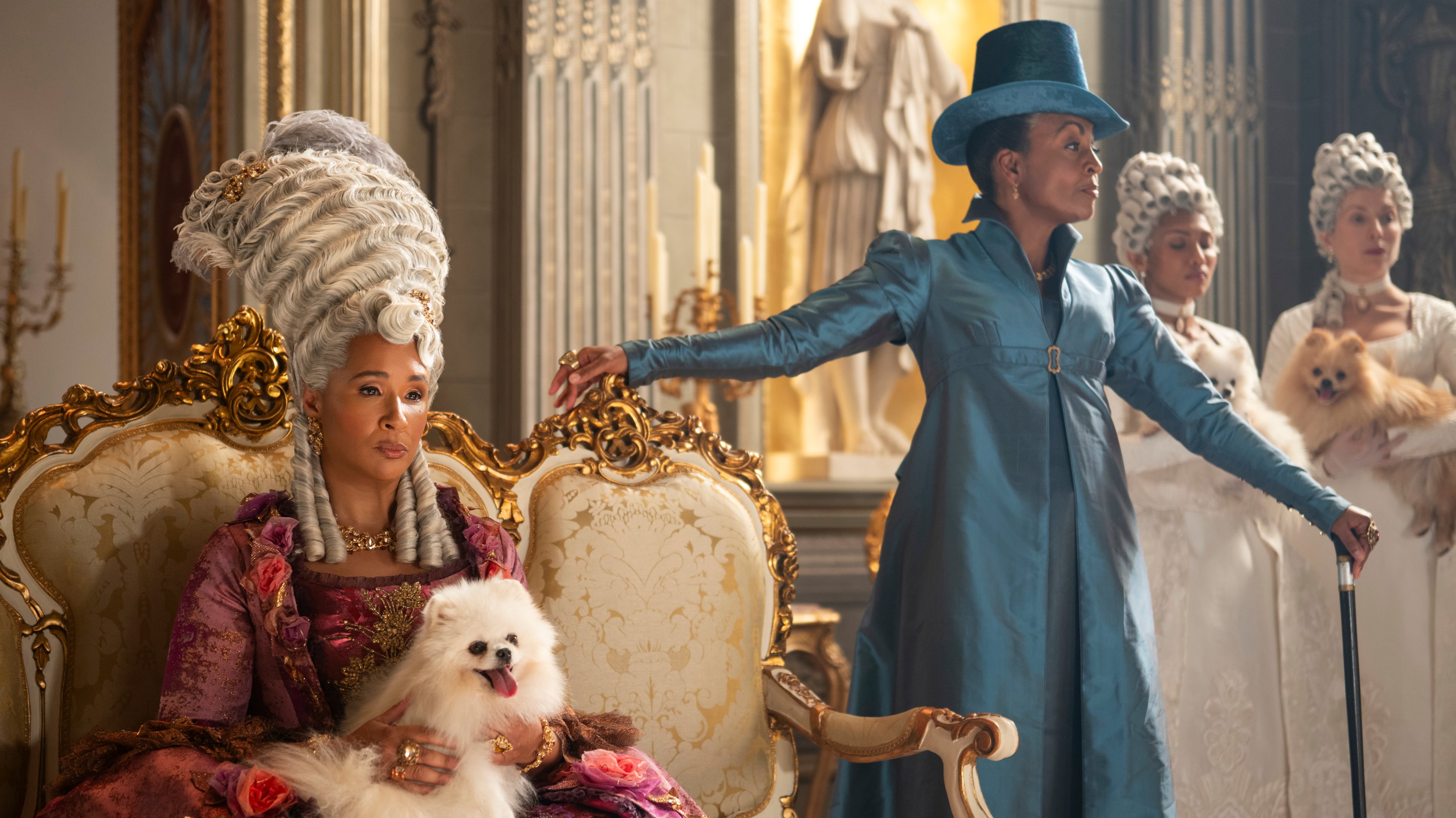 During the fourth season of Netflix's "Bridgerton," the friendship between Queen Charlotte (Golda Rosheuvel, left) and and Lady Danbury (Adjoa Andoh) hits some speedbumps. (Liam Daniel/Netflix 2025)