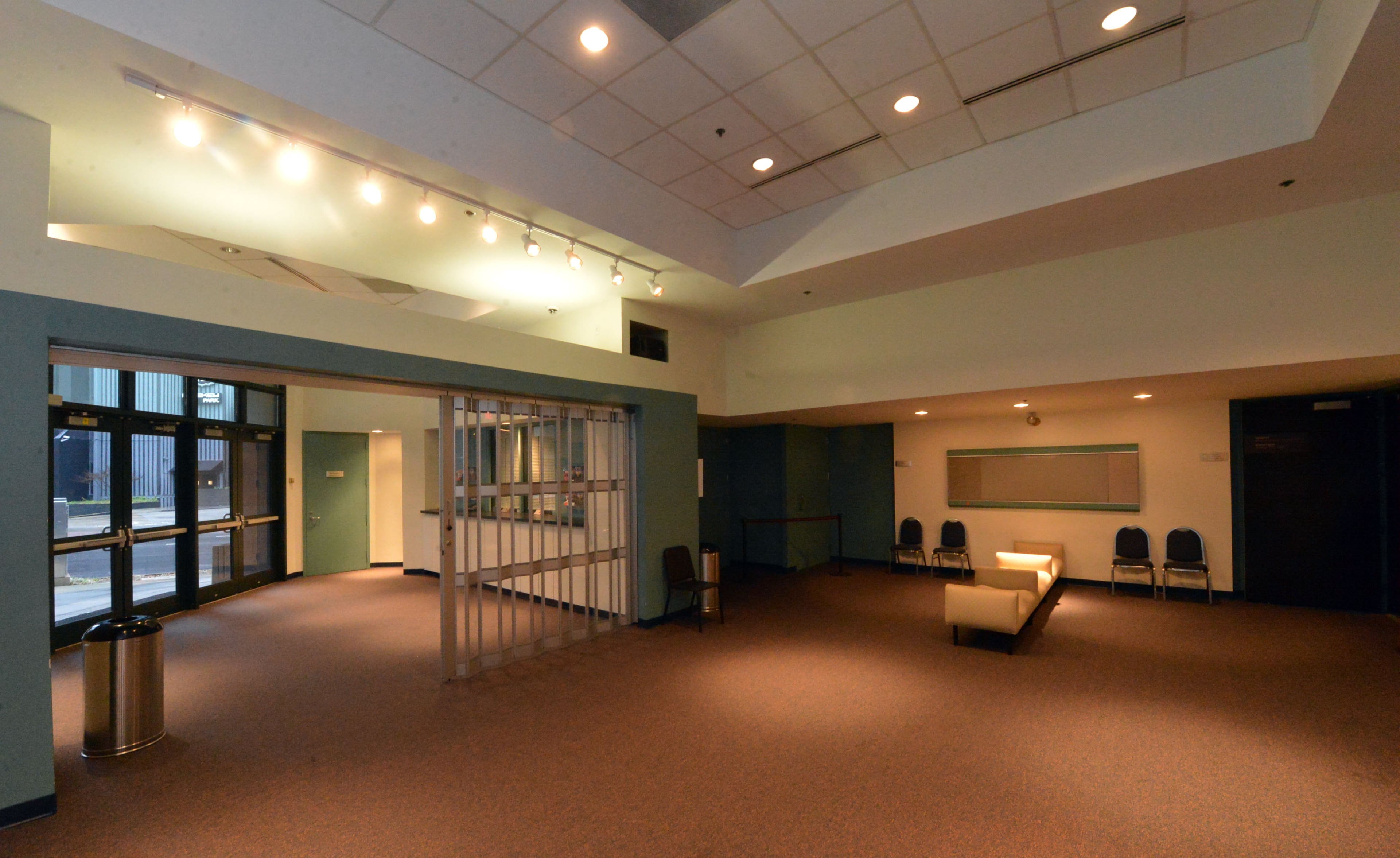 The front lobby area outside the main stage is shown Jan. 2, 2014. The Woodruff Arts Center announced on Thursday the sale of its 14th Street Playhouse to SCAD, with proceeds to be plowed into community arts initiatives.