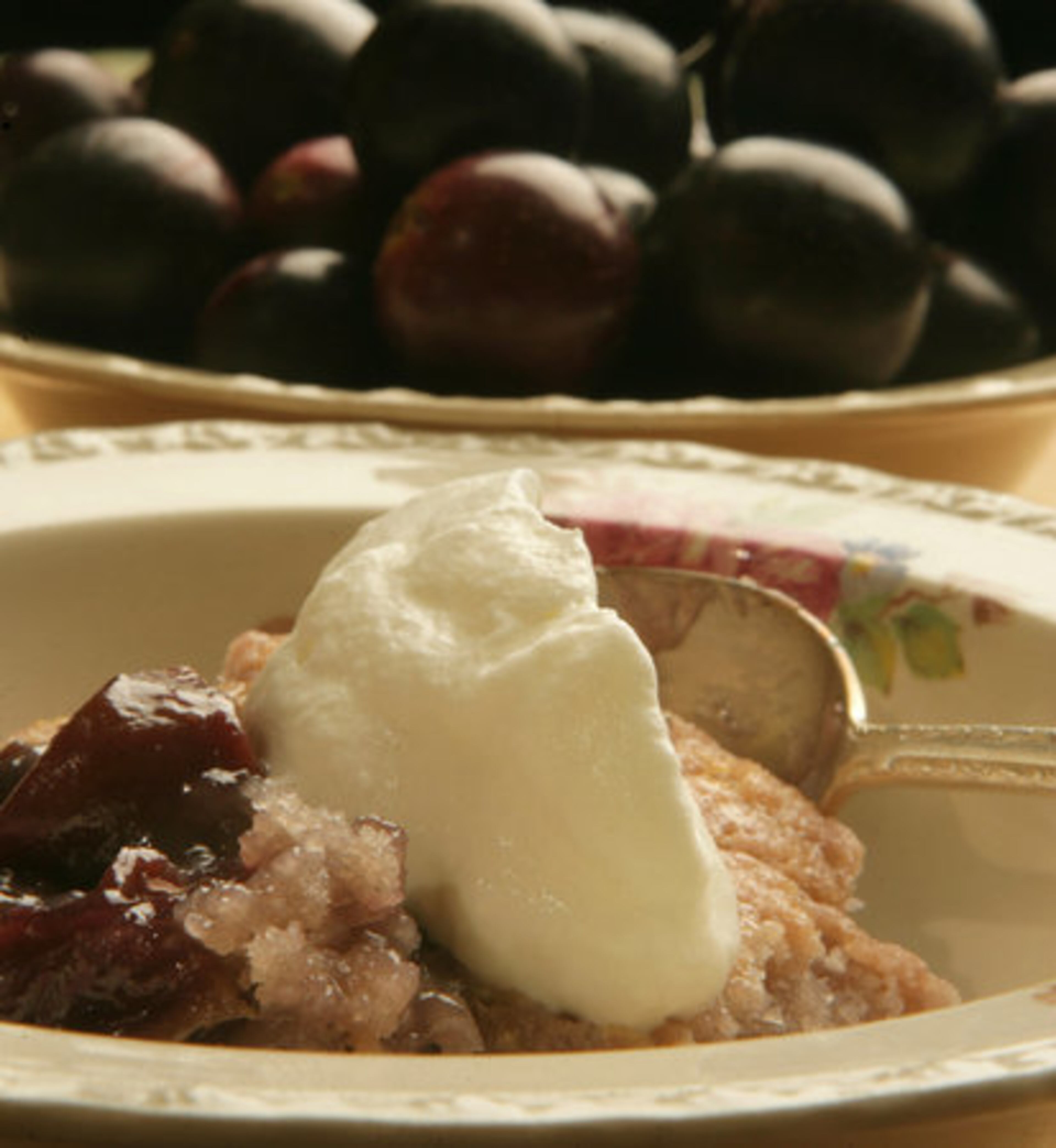 Another muscadine pie recipe, topped with an optional whipped cream. You could also use vanilla ice cream.
