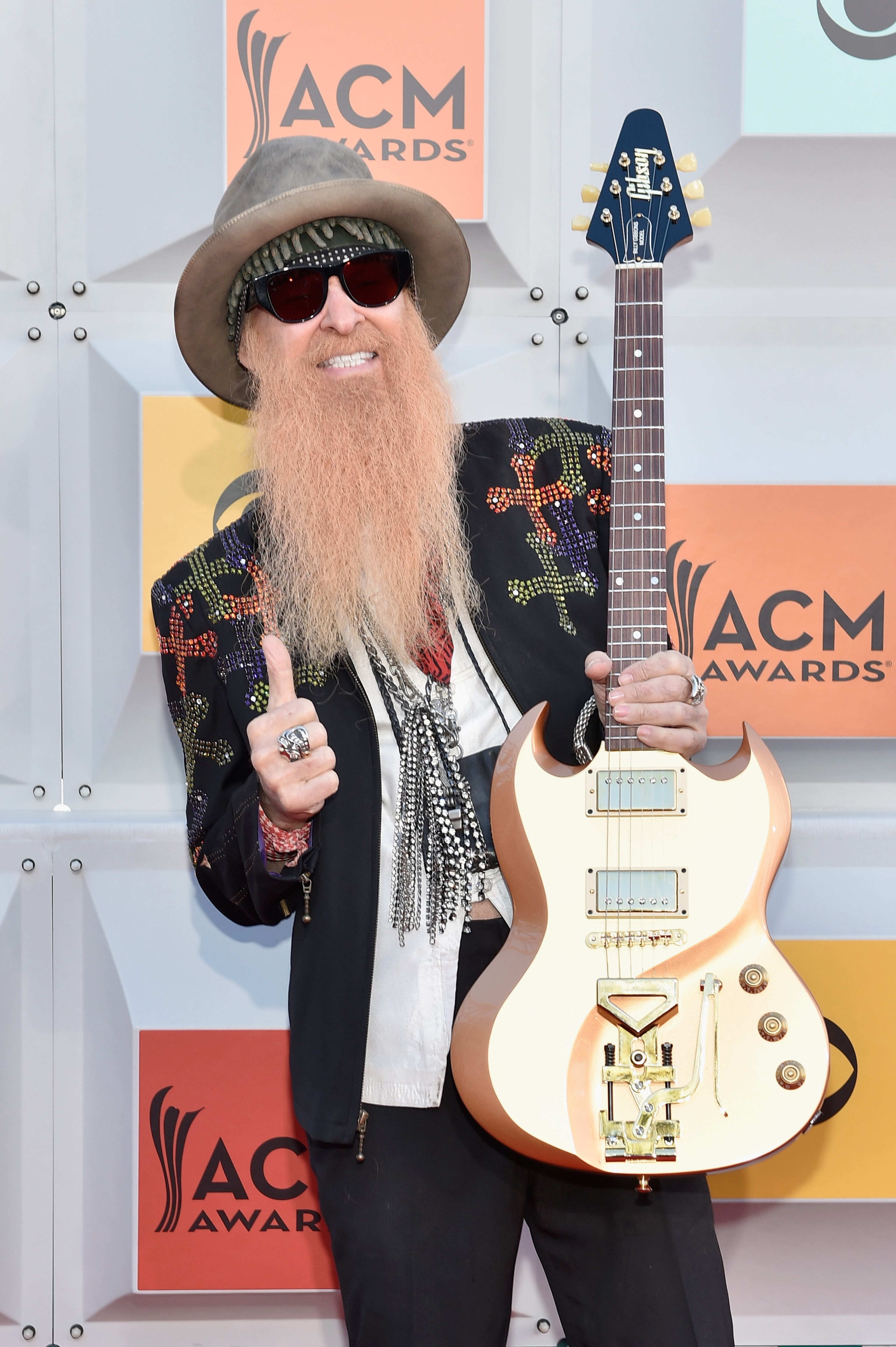 LAS VEGAS, NEVADA - APRIL 03: Musician Billy Gibbons of ZZ Top attends the 51st Academy of Country Music Awards at MGM Grand Garden Arena on April 3, 2016 in Las Vegas, Nevada. (Photo by David Becker/Getty Images)