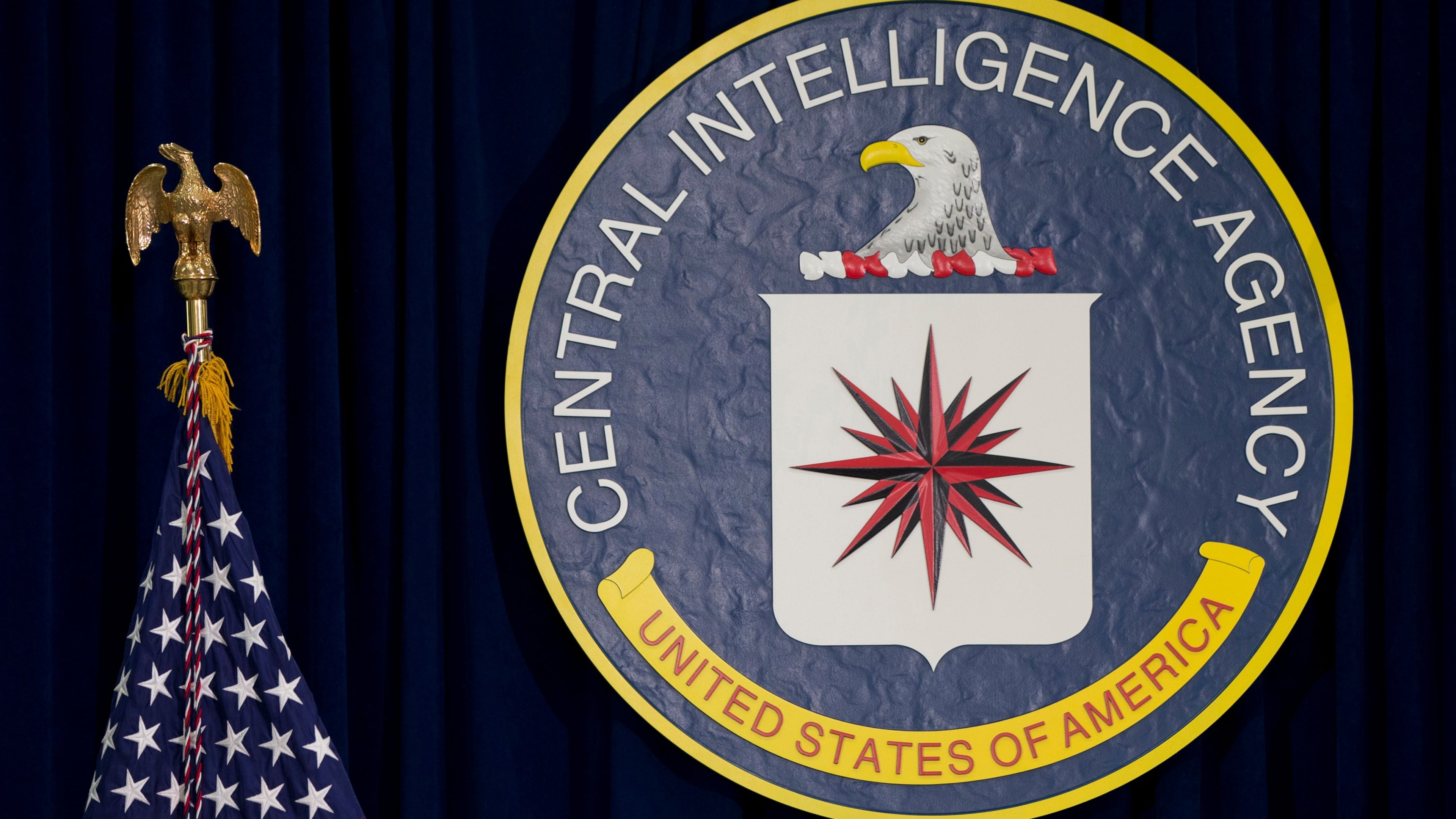 FILE - The seal of the Central Intelligence Agency is displayed on April 13, 2016, at CIA headquarters in Langley, Va. (AP Photo/Carolyn Kaster, File)