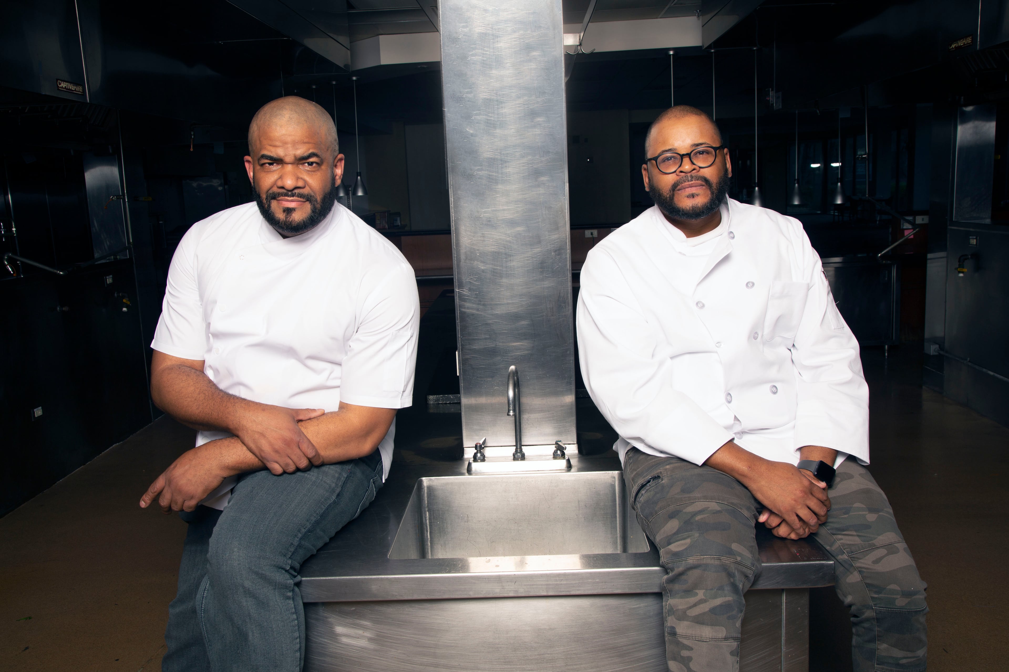 Daryl Shular (left) and Sean Rush have partnered on three concepts: Farmed Kitchen & Bar, culinary school Shular Institute and Earth First and Plated, a cooking school for non-chefs. Courtesy of the Shular Institute