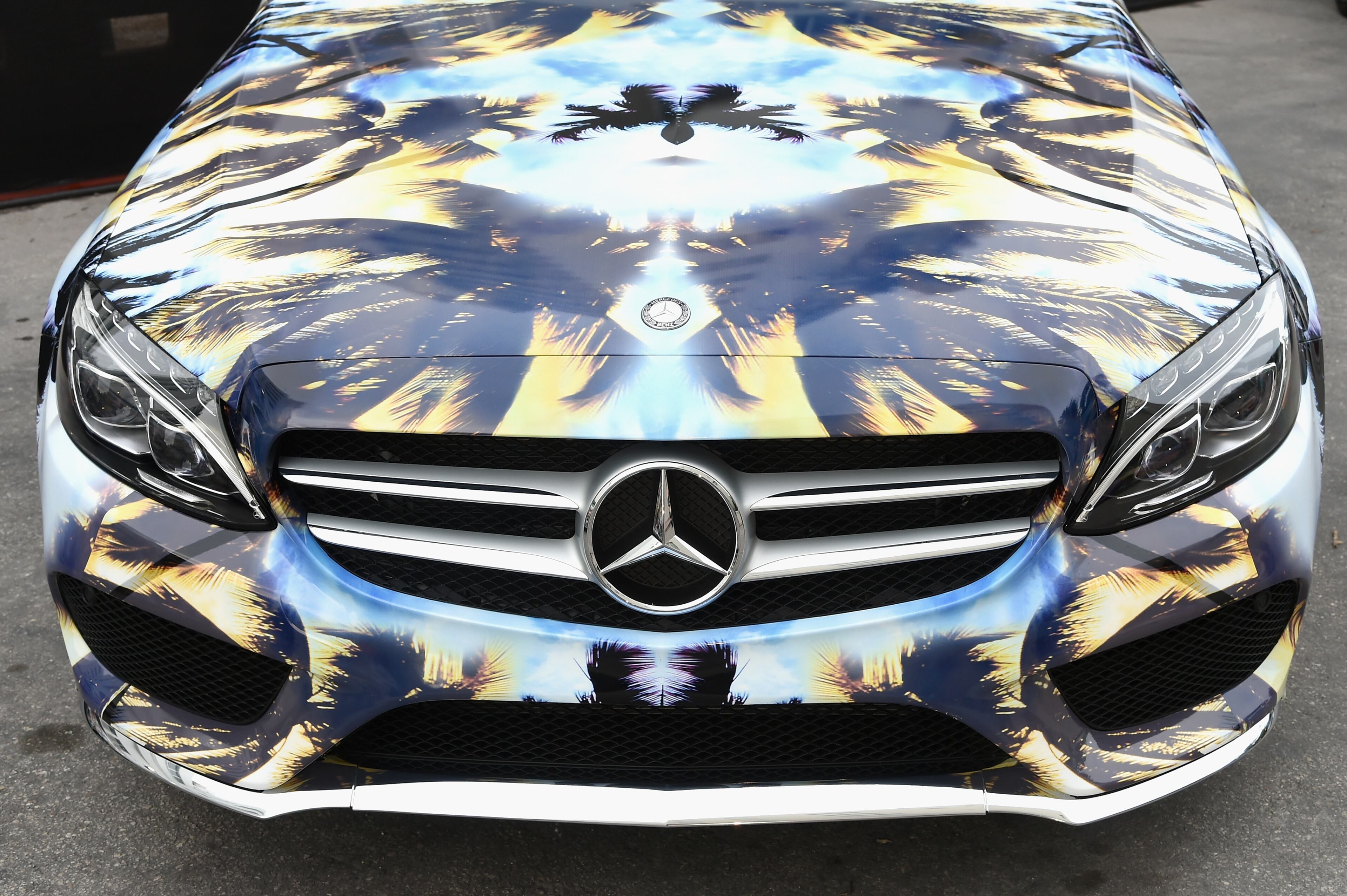 MIAMI BEACH, FL - JULY 17: A 2015 Mercedes-Benz C-Class featuring an exclusive design by Suboo on display during Mercedes-Benz Fashion Week Swim 2015 at The Raleigh on July 17, 2014 in Miami Beach, Florida. (Photo by Andrew H. Walker/Getty Images for Mercedes-Benz Fashion Week )