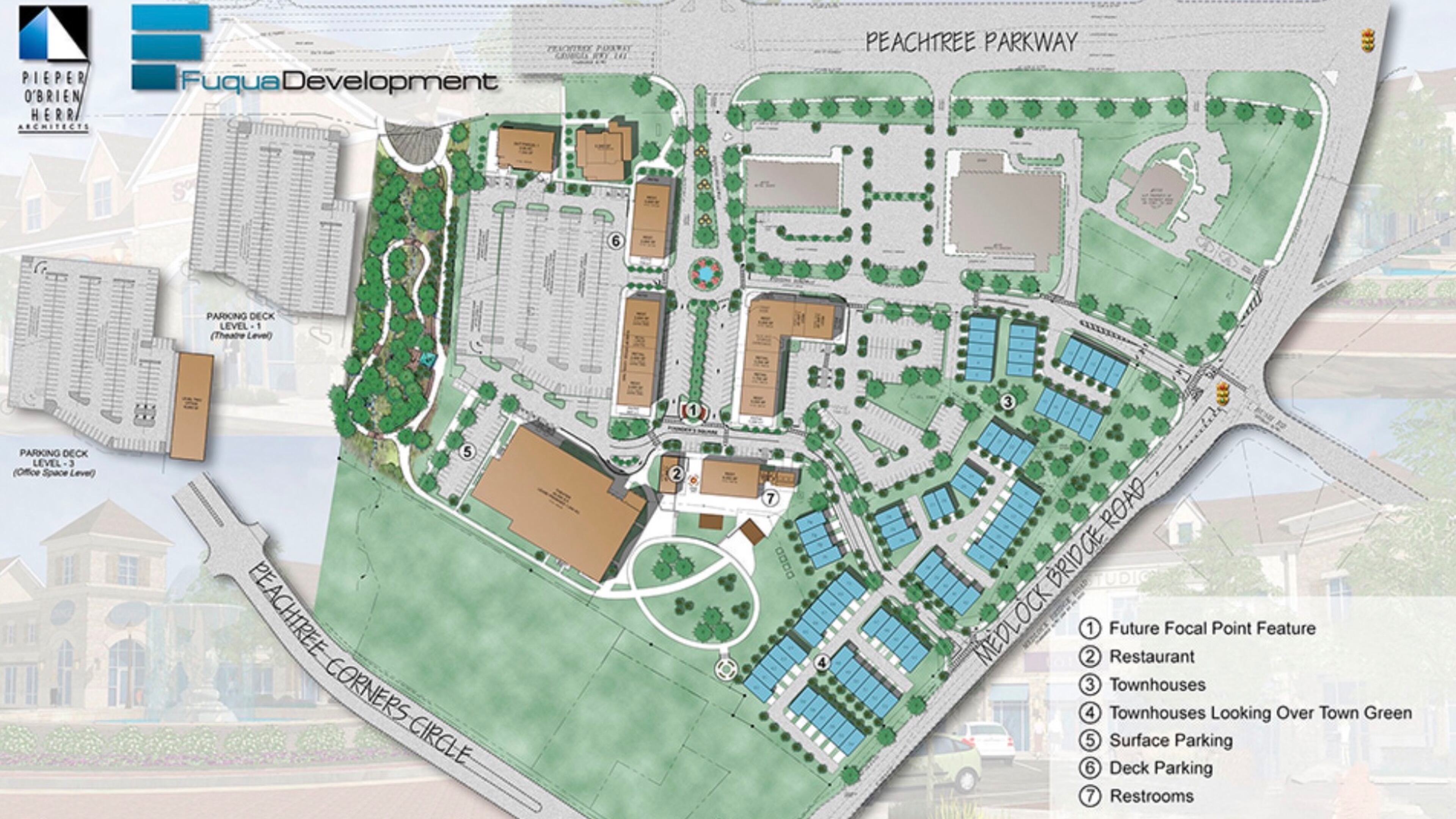 Peachtree Corners City Council will pay off the $11.5 million revenue bonds for the Town Center Project. The project is slated to begin construction this summer and open in fall 2018. Courtesy City of Peachtree Corners