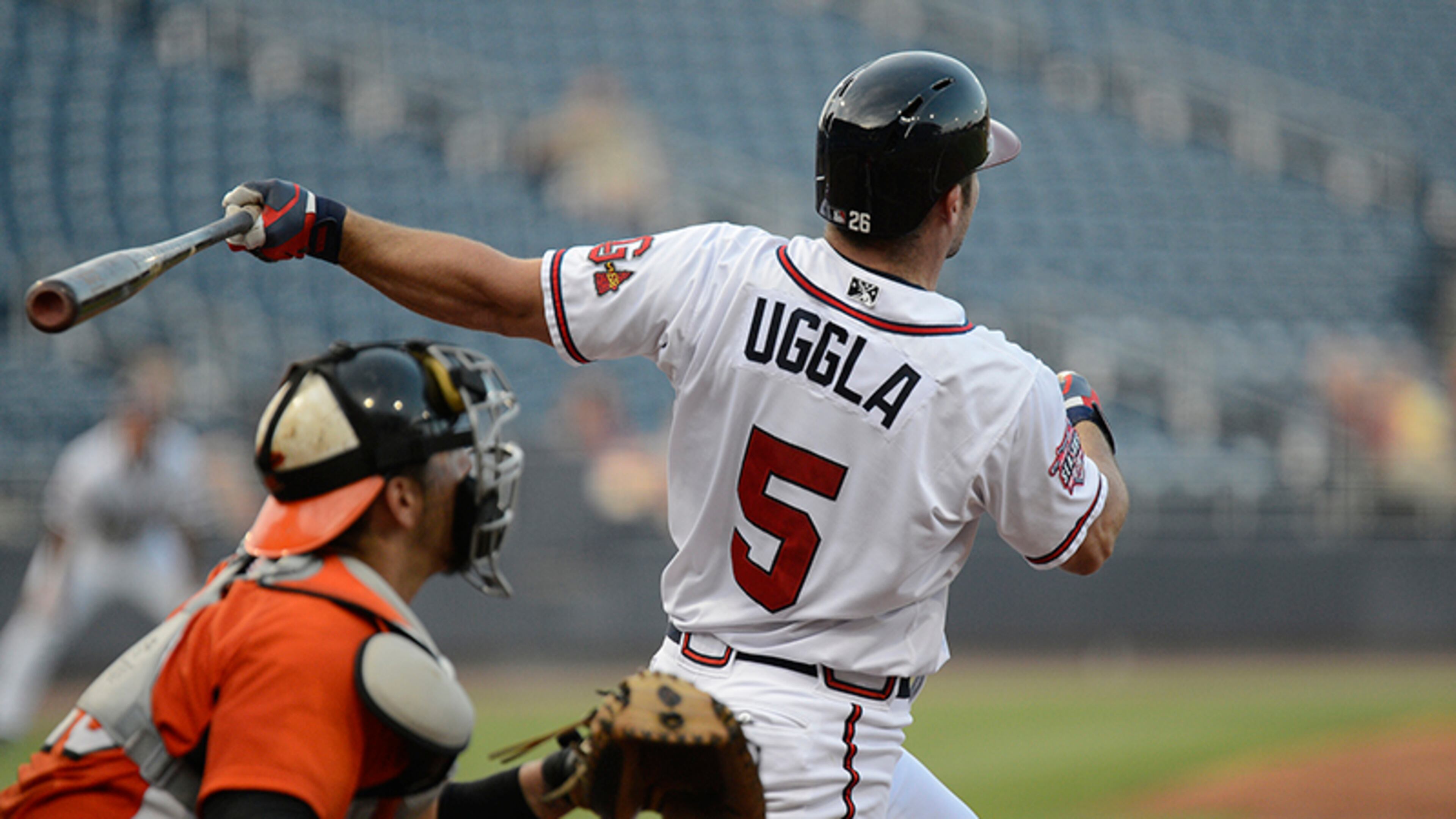 Dan Uggla went 2-for-4 with a home run and a single Tuesday night in Triple-A Gwinnett in what he and the Braves expected to be the final outing his two-game injury rehabilitation assignment.