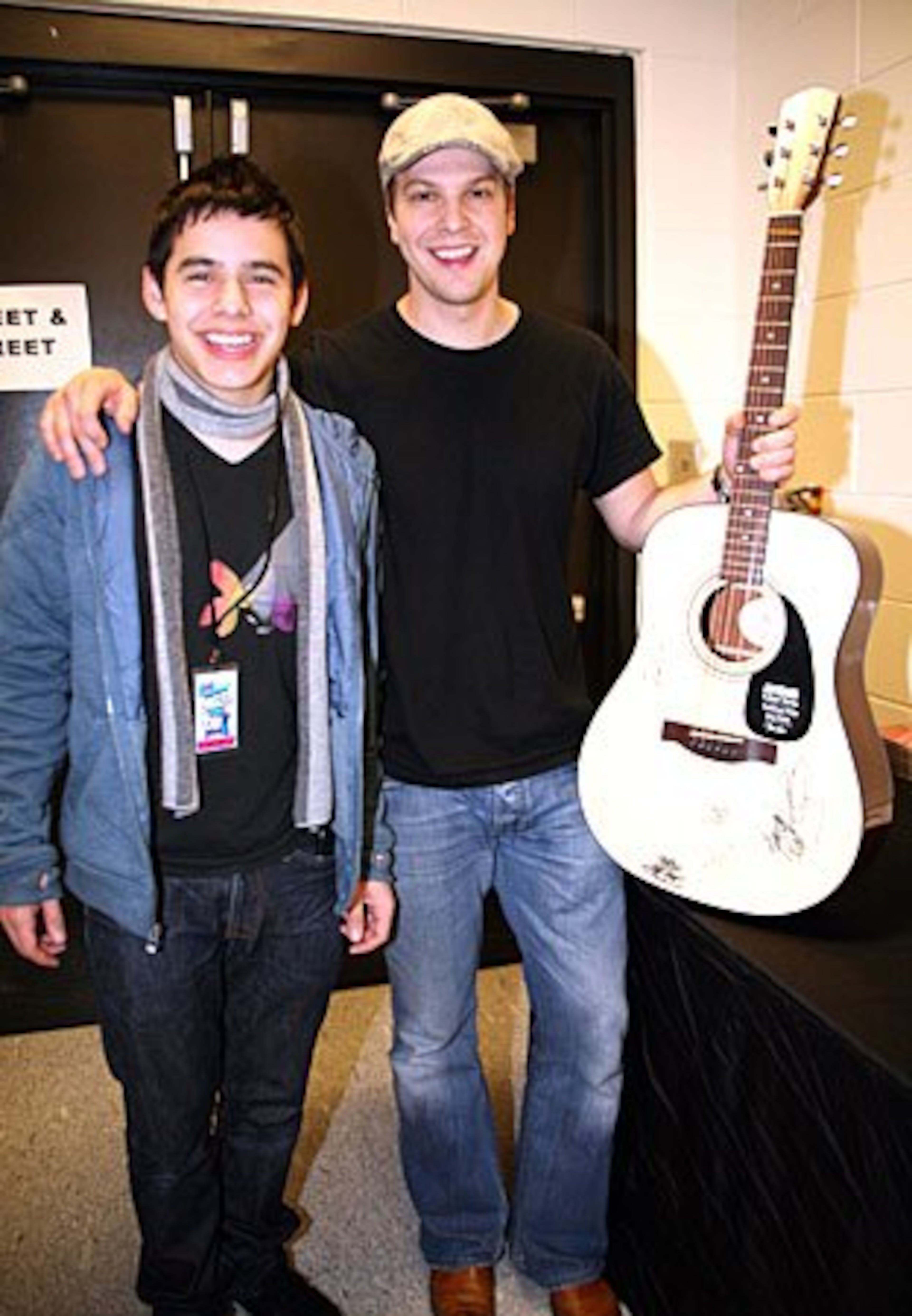 Gavin DeGraw, right and David Archuleta, left backstage at Jingle Jam.