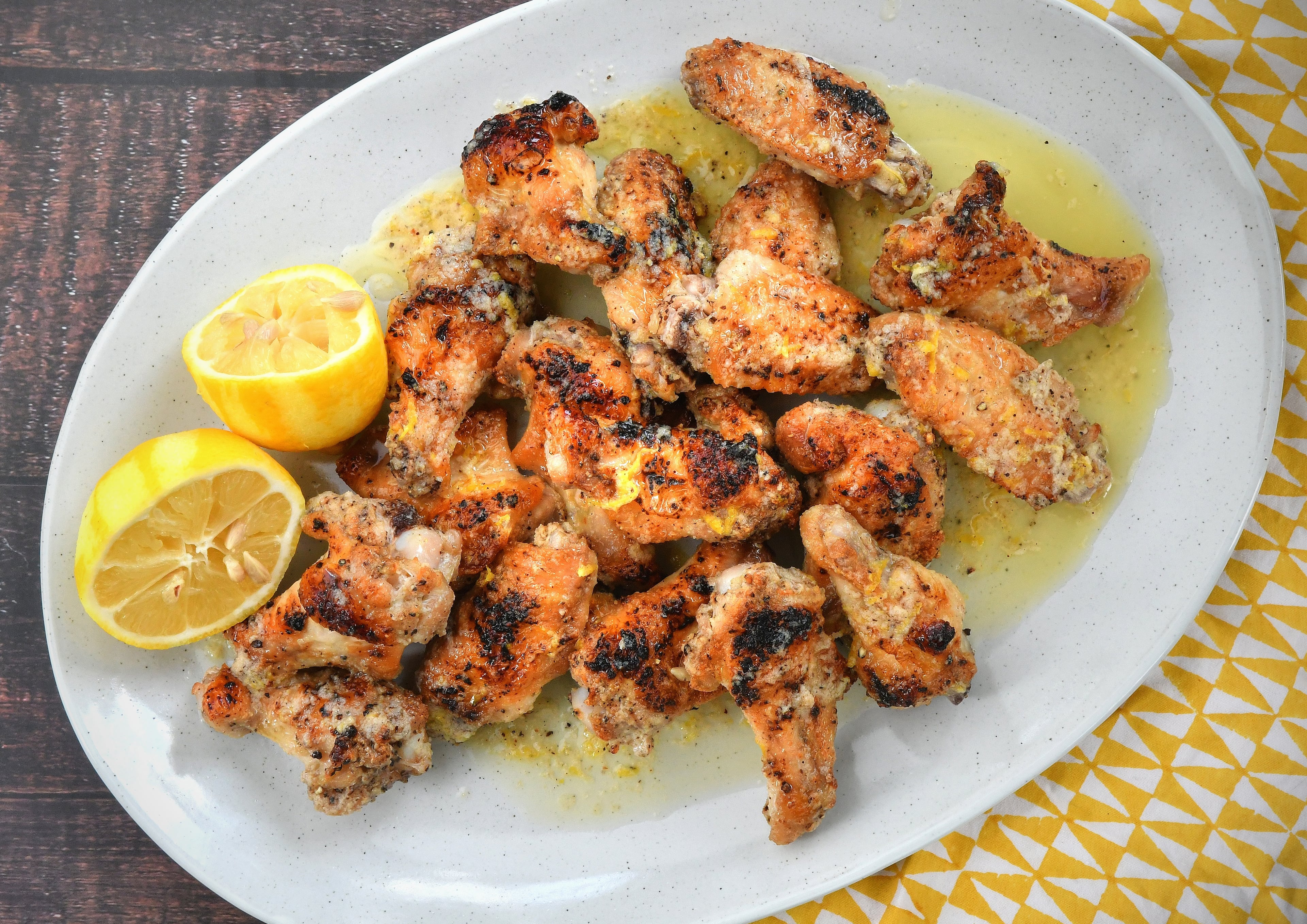 It’s not an Atlanta Super Bowl without lemon-pepper chicken wings, and this 30-minute version harnesses the power of the broiler to crisp and cook the wings. (Chris Hunt for the AJC)
