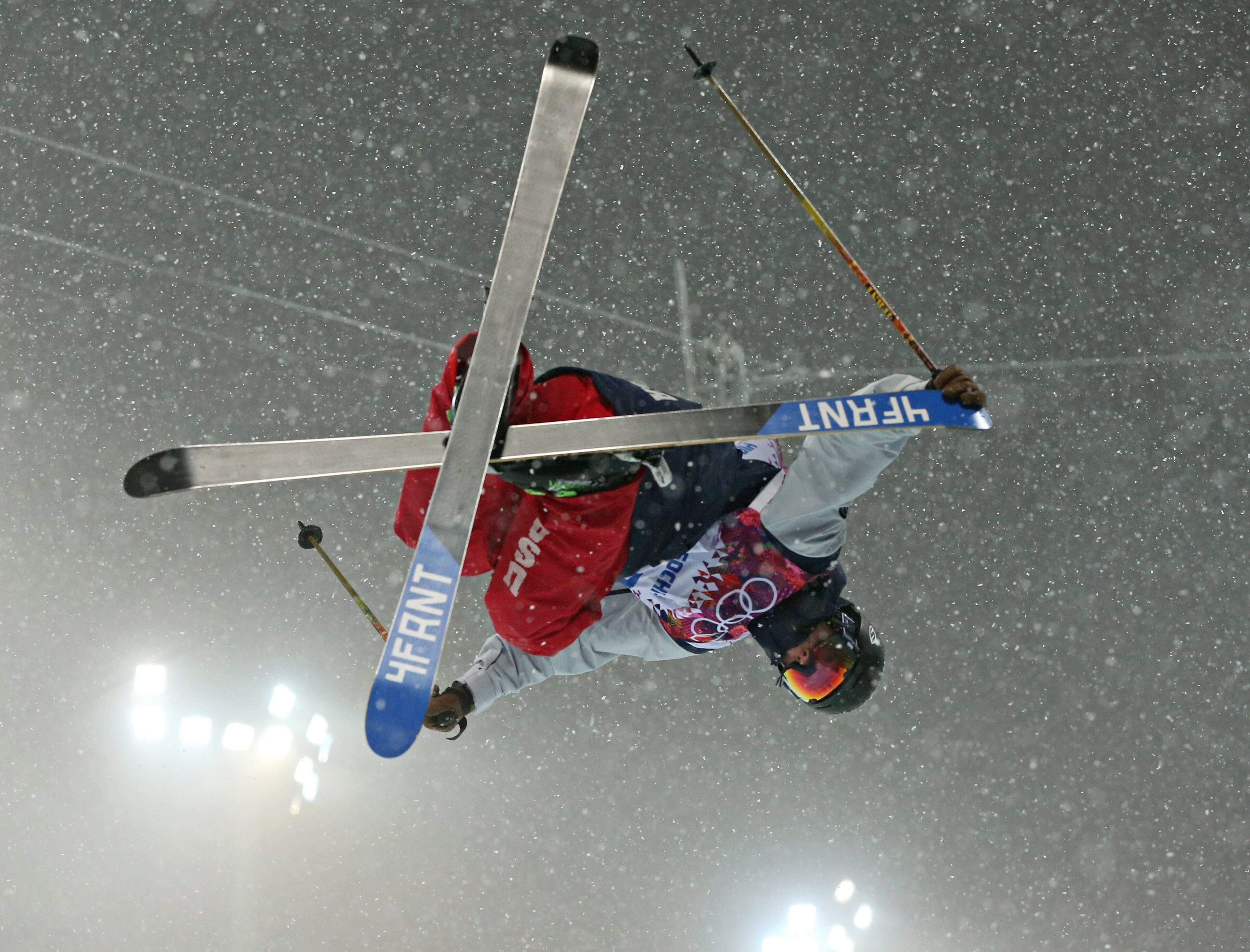 David Wise of the USA competes in qualifying for the men's ski halfpipe at Rosa Khutor Extreme Park during the Winter Olympics in Sochi, Russia, Tuesday, Feb. 18, 2014. (Brian Cassella/Chicago Tribune/MCT)