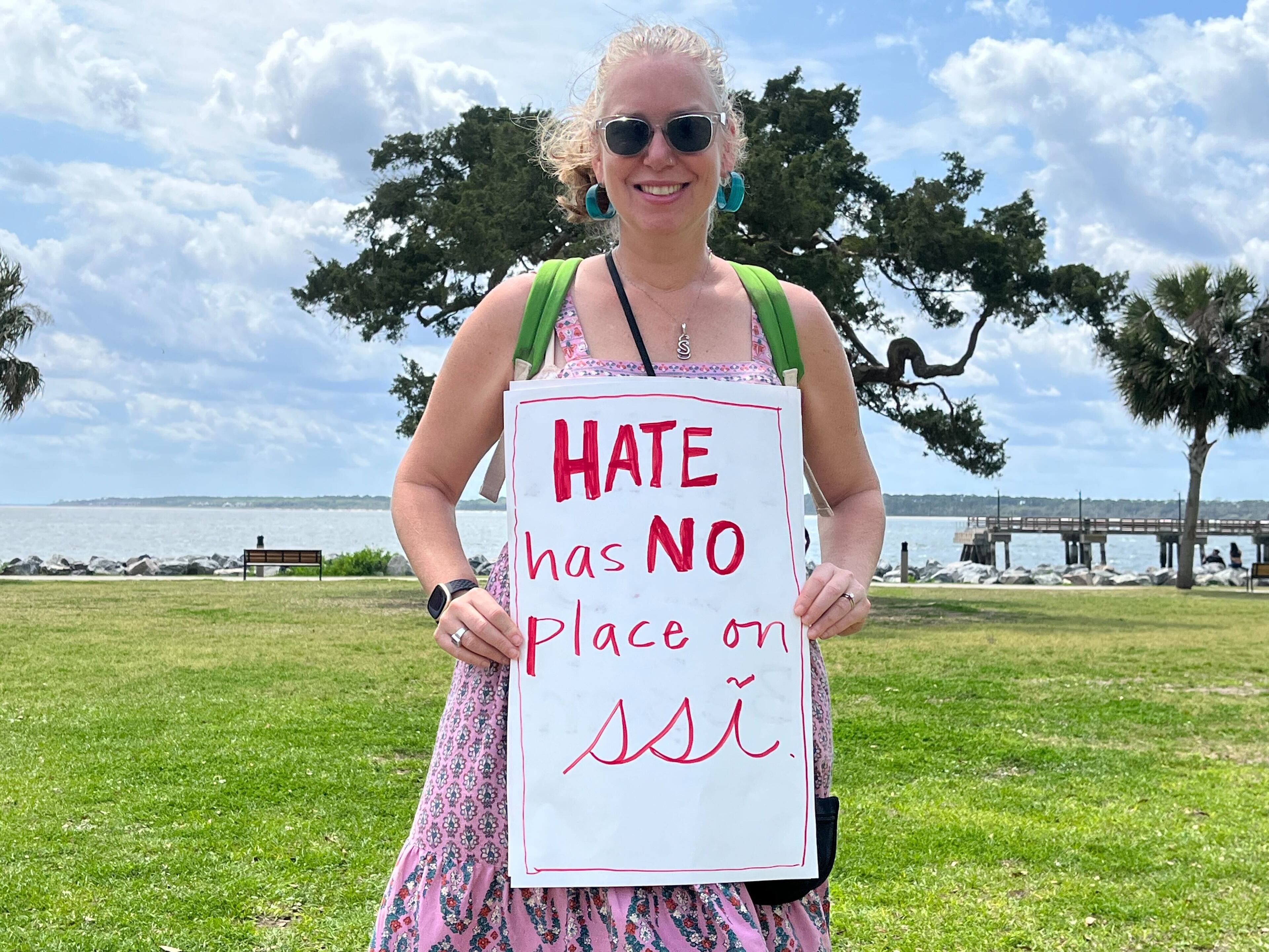 The rally was held Saturday near the water on the southern part of St. Simons Island.
