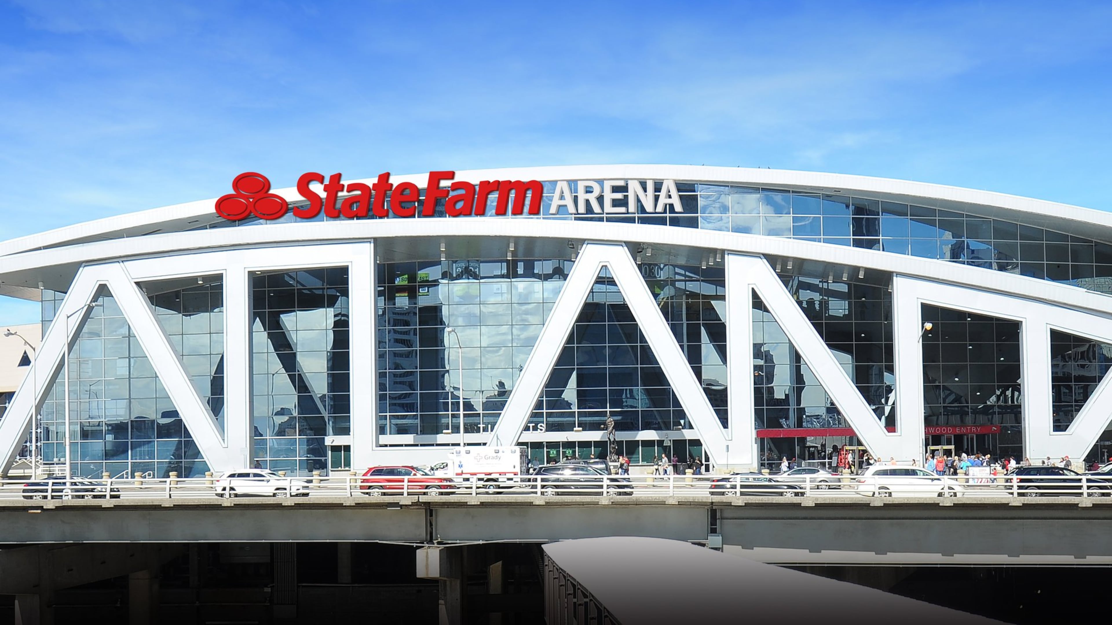A rendering of the outside of the former Philips Arena, which will be christened State Farm Arena. (Credit: Atlanta Hawks)