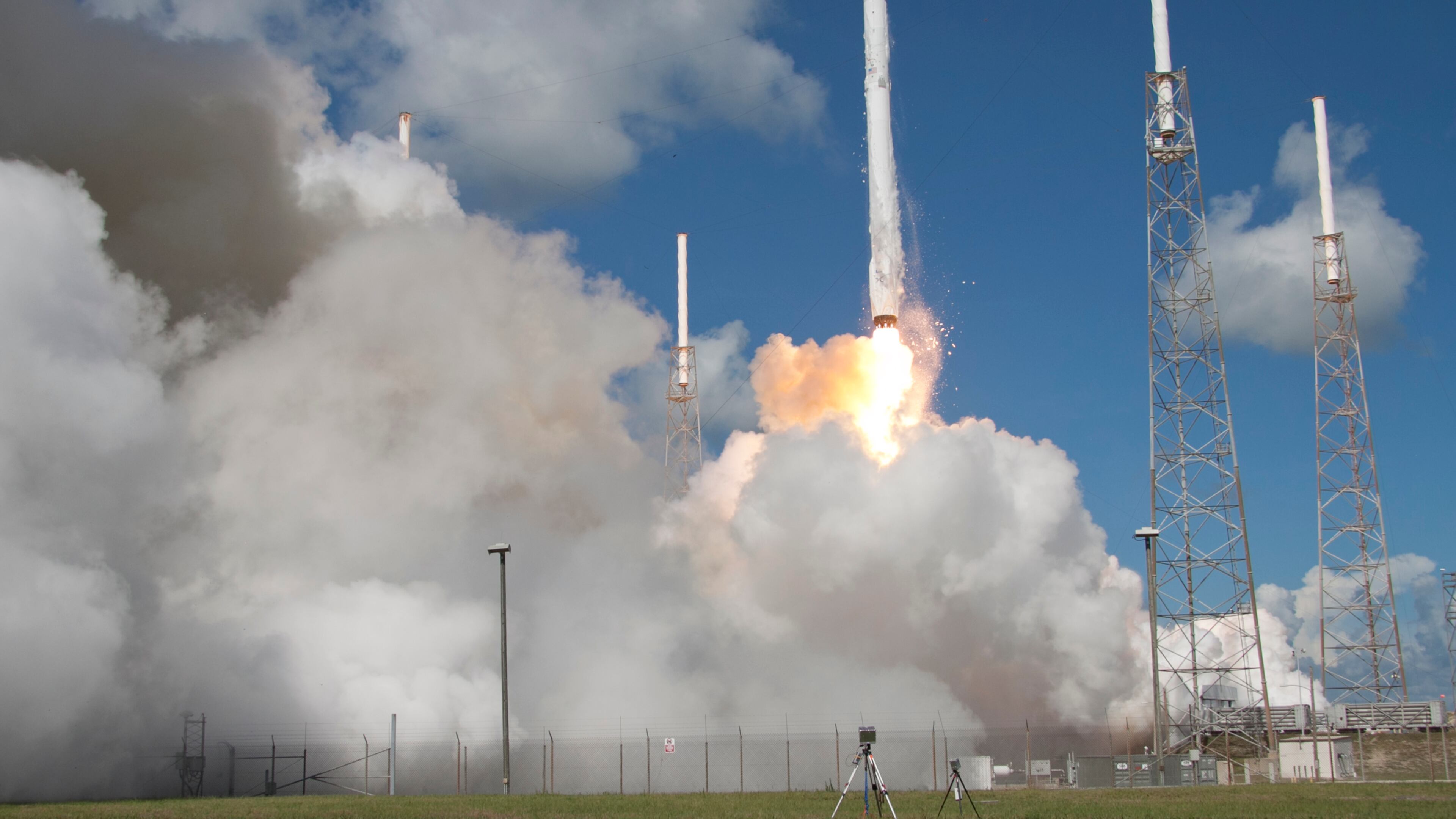 The SpaceX Falcon 9 rocket and Dragon spacecraft lifts off from Space Launch Complex 40 at the Cape Canaveral Air Force Station in Cape Canaveral, Fla., last June. The rocket carrying supplies to the International Space Station broke apart shortly after liftoff. AP/John Raoux