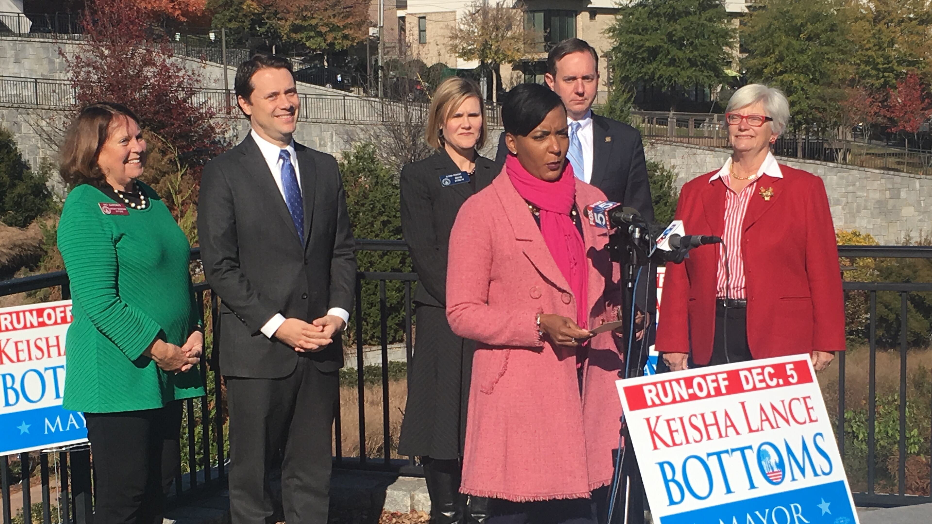 Atlanta Councilwoman Keisha Lance Bottoms was endorsed by state Rep. Pat Gardner, former state Sen. Jason Carter, state Sen. Elena Parent, state Rep. David Dreyer and former state Rep. Kathy Ashe. (AJC/Greg Bluestein)