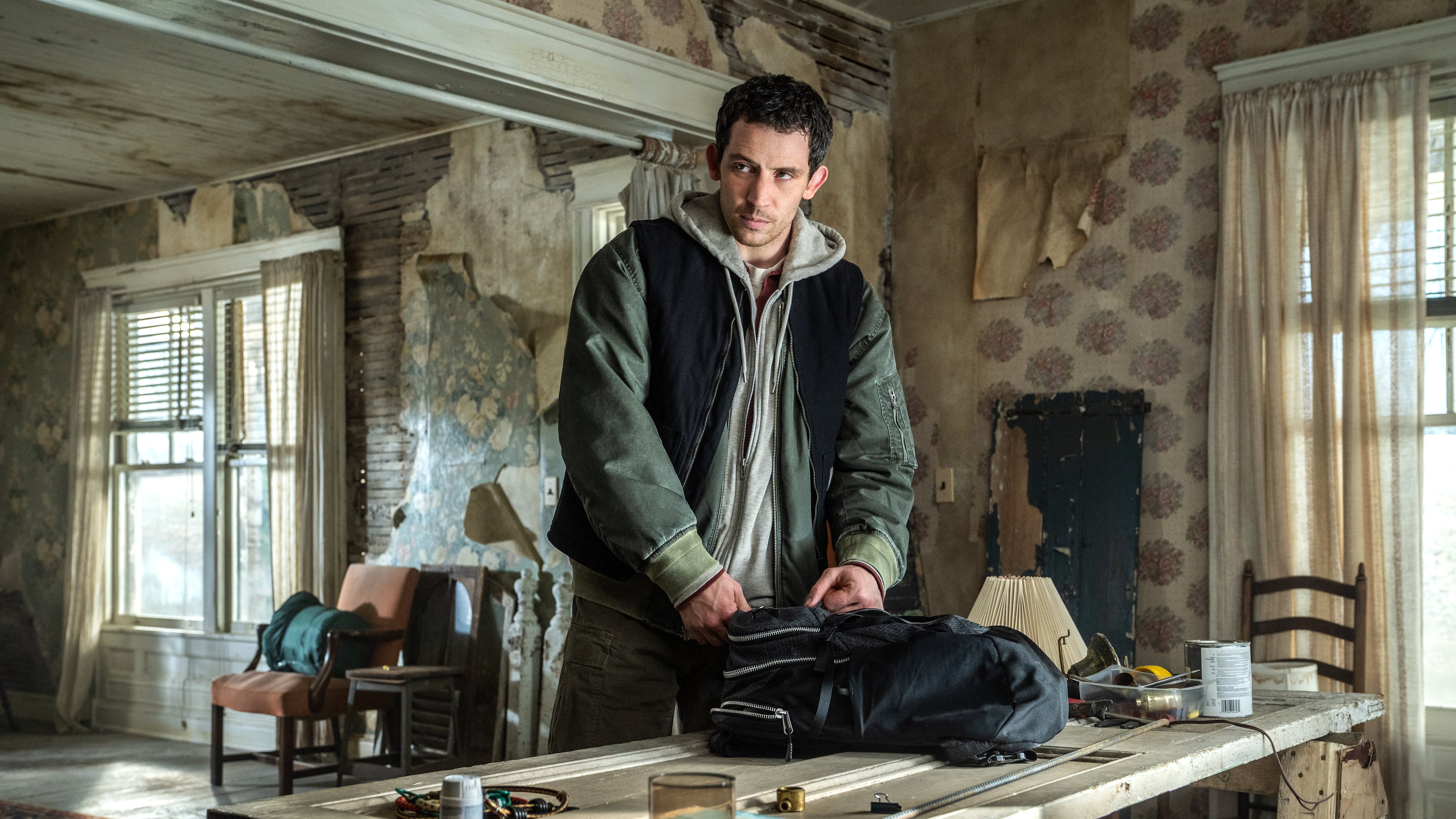 This image released by Universal Pictures shows Josh O'Connor in a scene from "Disclosure Day." (Niko Tavernise/Universal Pictures and Amblin Entertainment via AP)
