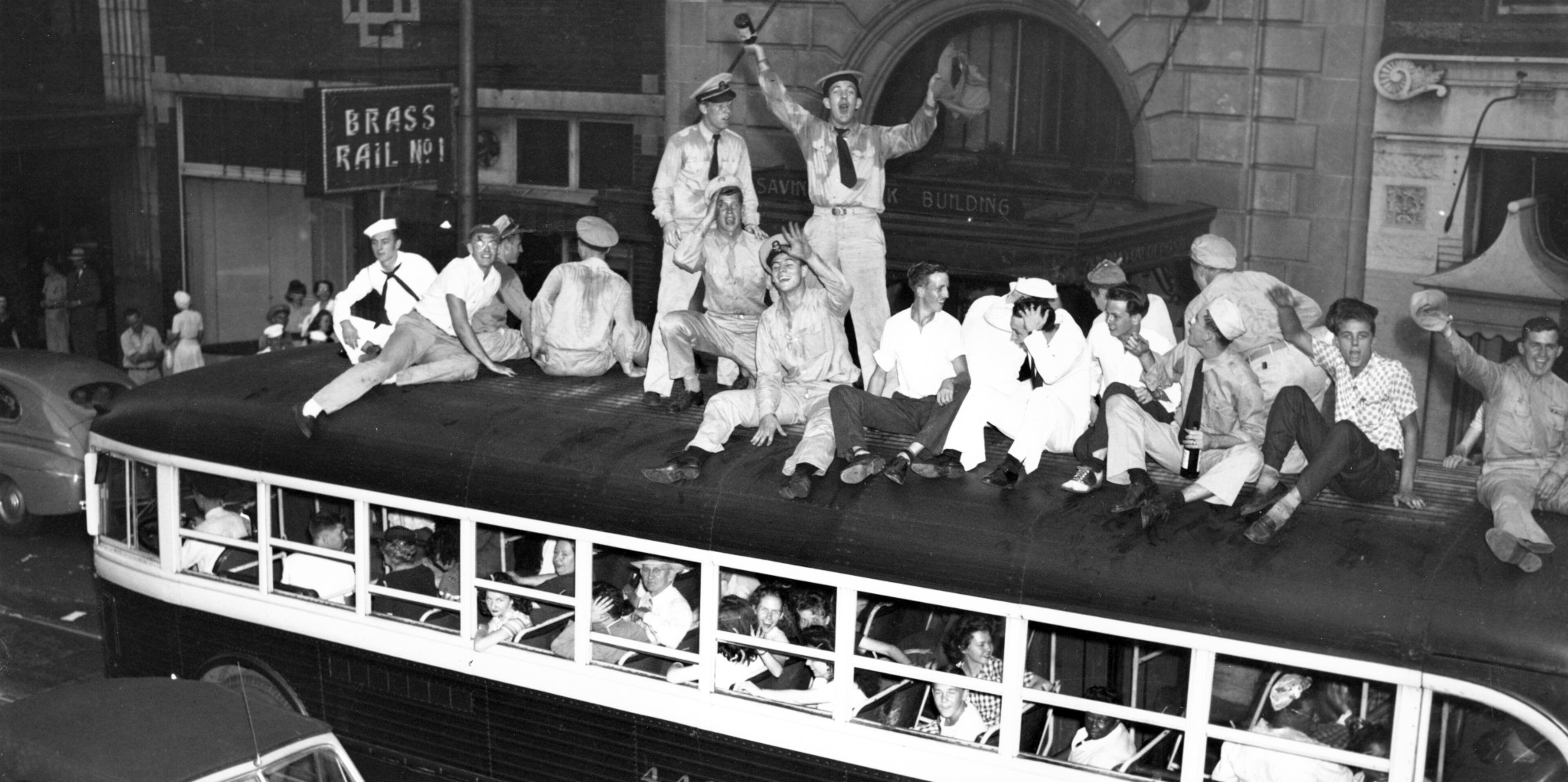 On September 2, 1945, Japan formally surrendered to Allied forces in World War II. Servicemen joined Atlanta residents in celebrating V-J Day on top of a street car on Peachtree Street. Today, we honor those who served. These photos were submitted by our readers, and feature their friends and loved ones.