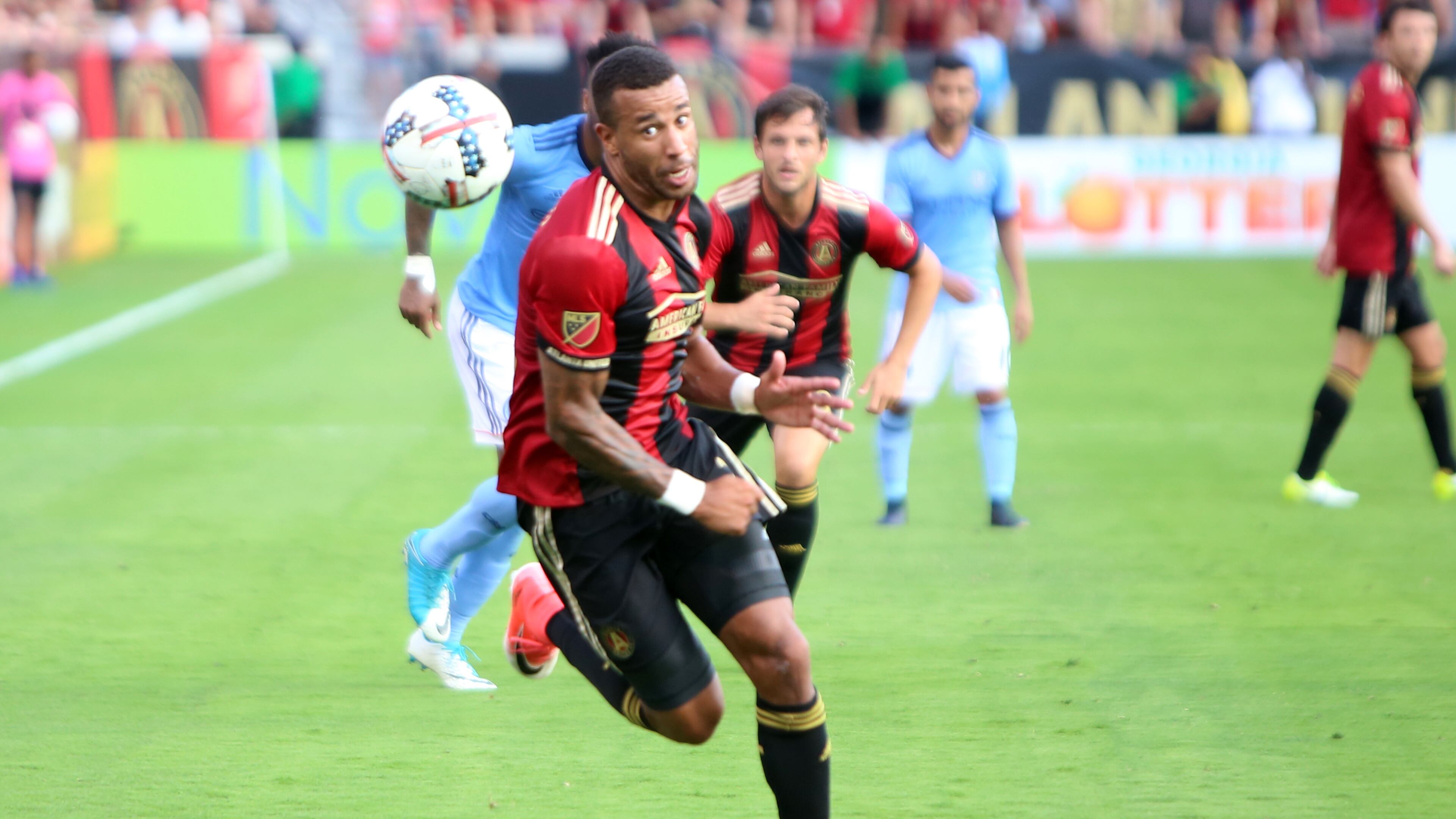 Atlanta United defender #2 Tyrone Mears scored a game-tying goal as a sub in last week's 2-2 draw at Philadelphia.