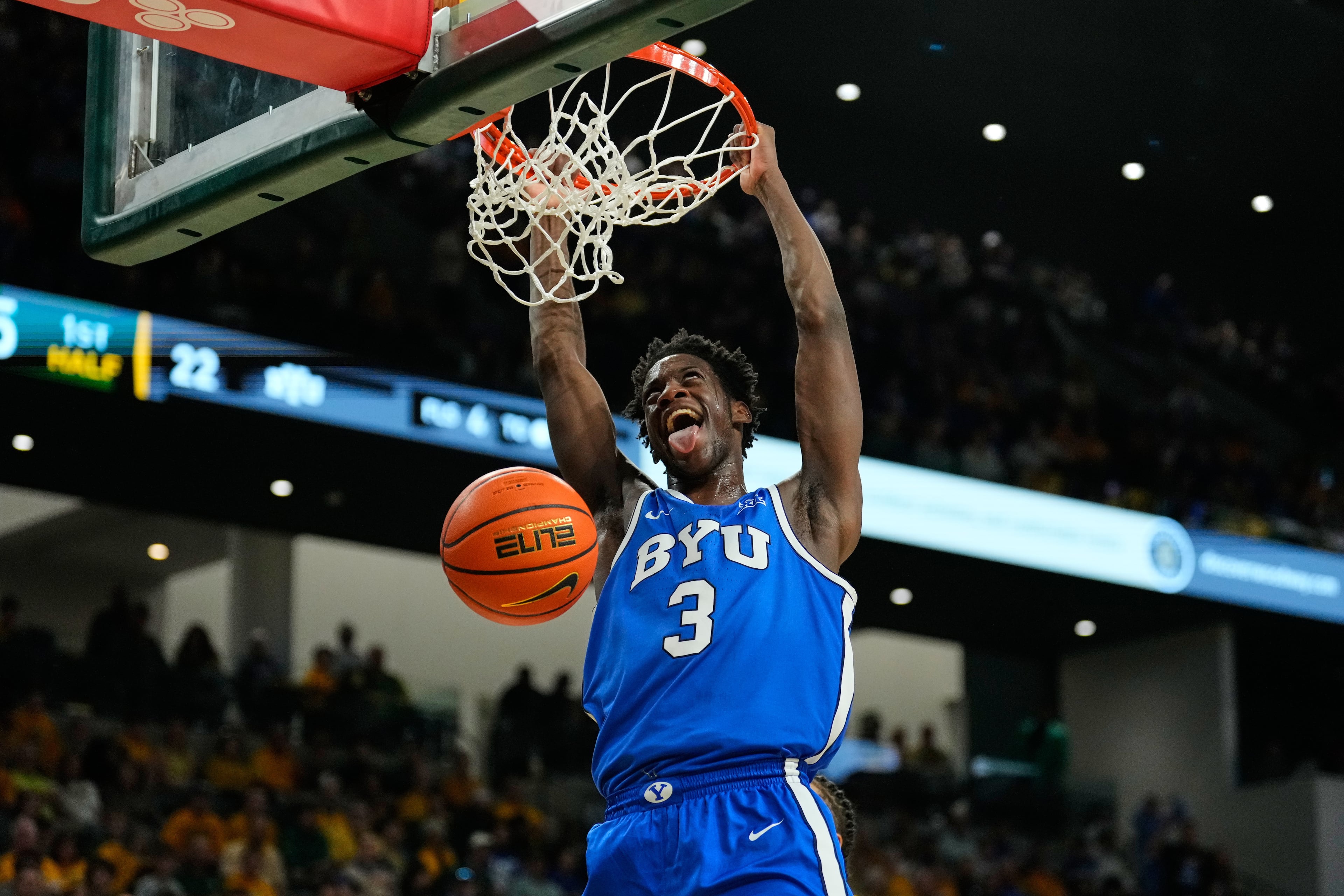 BYU forward AJ Dybantsa enjoys dunking.