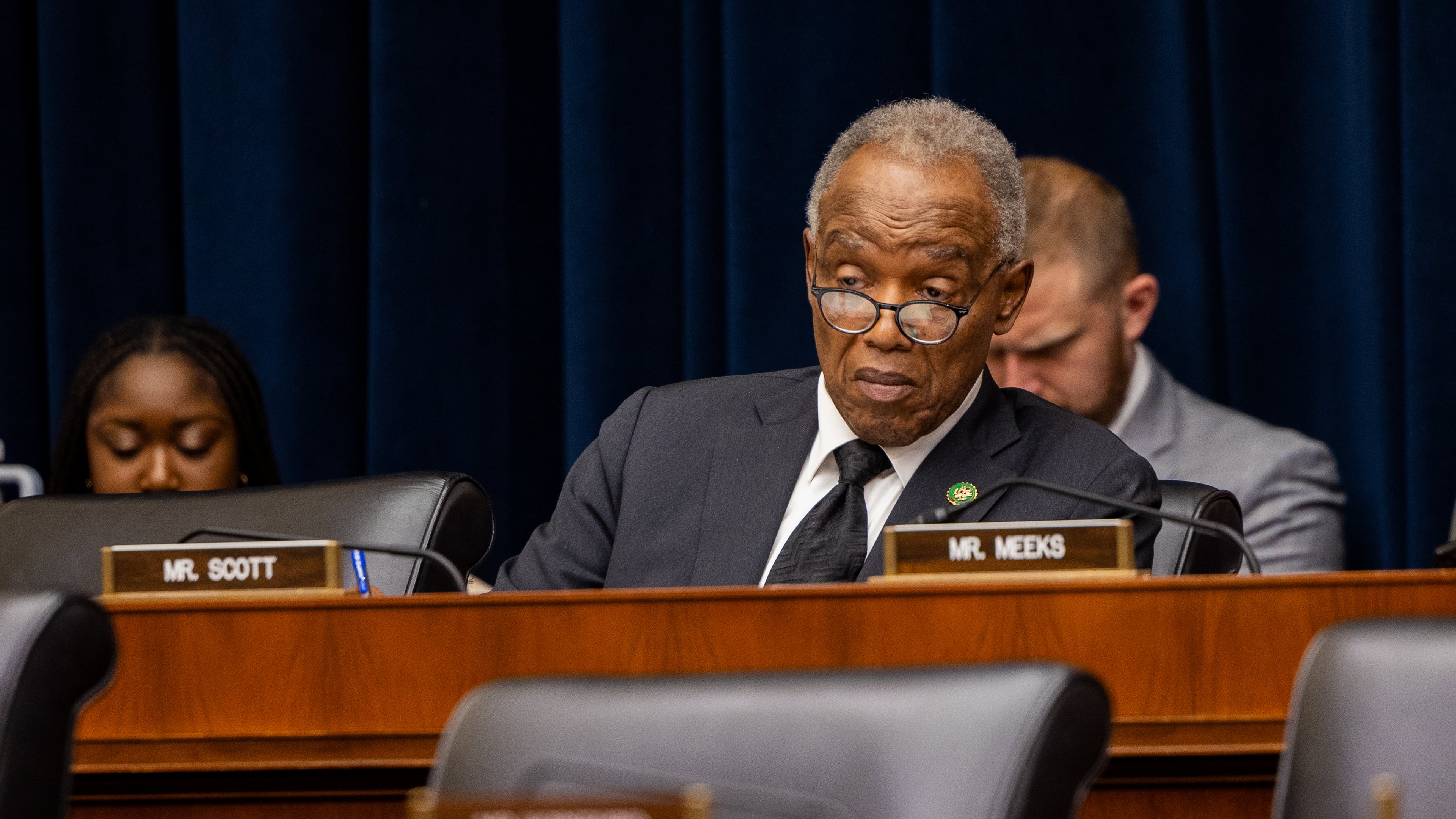 U.S. Rep. David Scott, D-Atlanta, is seen at a House Financial Services Committee meeting on July 12, 2023 in Washington, D.C.