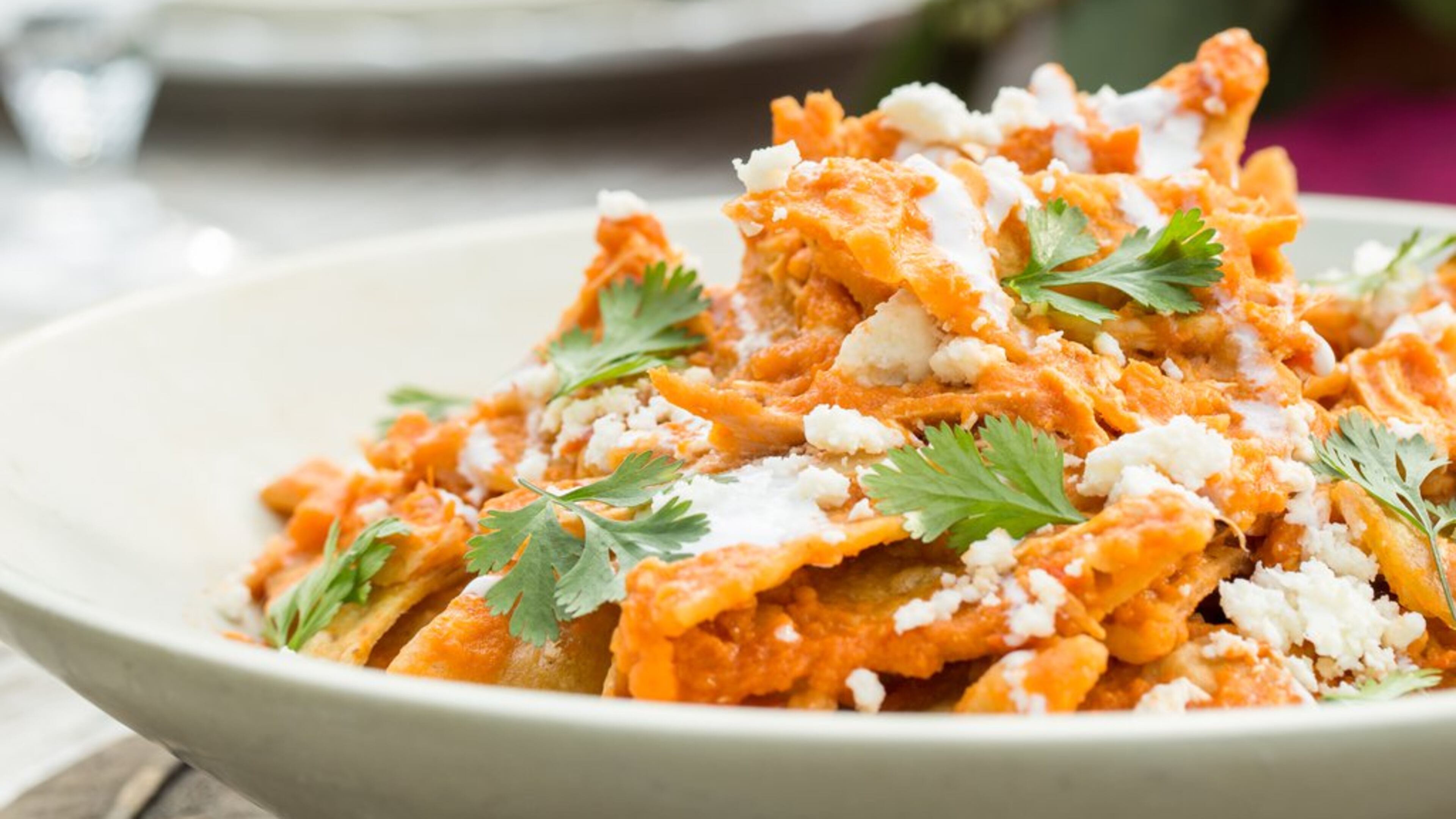 Chilaquiles are a comforting dish, no matter what you serve them with. In this version, Food Network host Marcela Valladolid roasts chicken and tomatoes together before making a chipotle sauce to toss with the fresh tortilla chips. Contributed by Coral Von Zumwalt