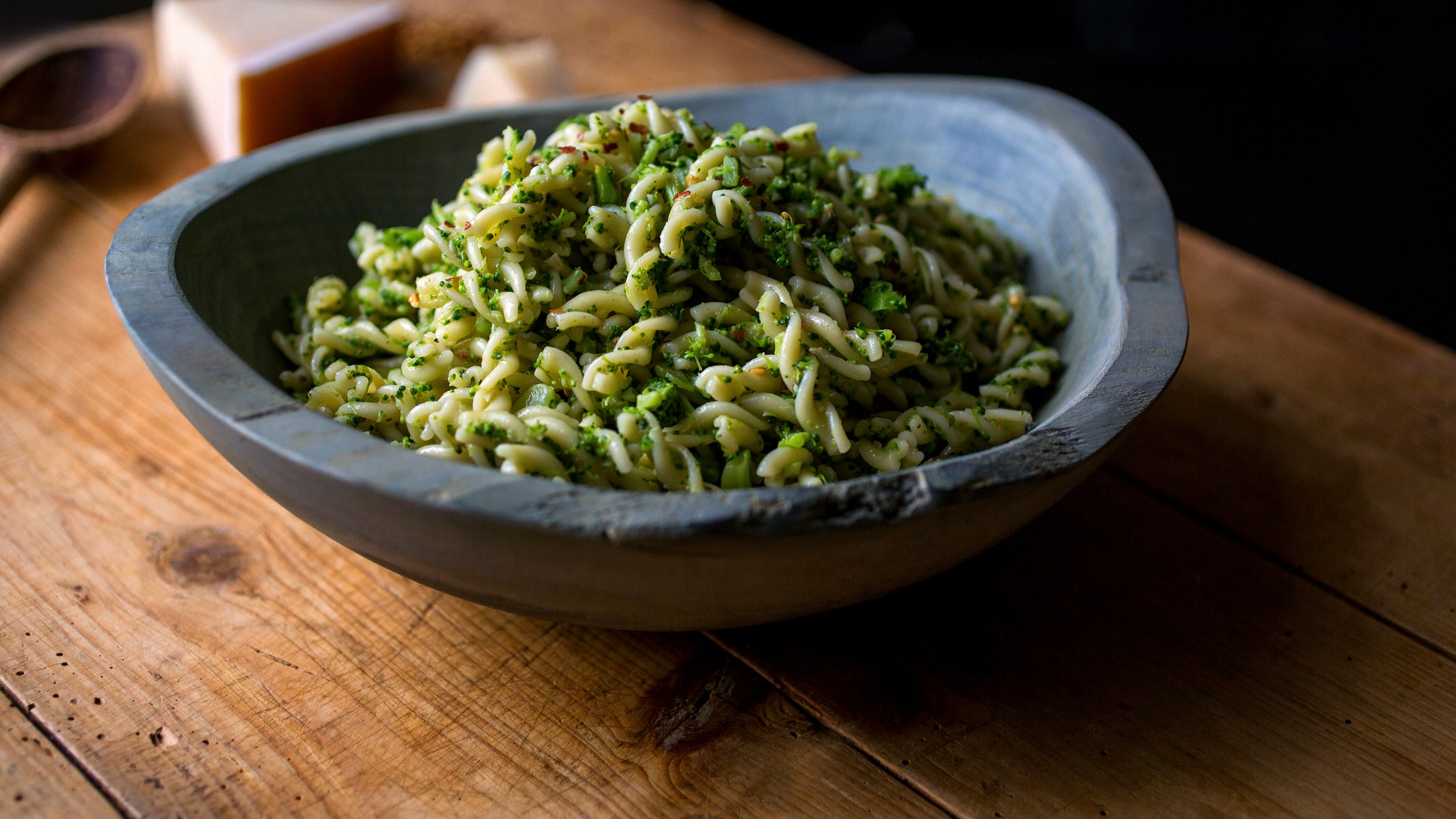 Fusilli with broccoli and anchovies, in New York, Dec. 24, 2015. Italians cook broccoli longer than we do in the U.S., until it is quite a bit softer: Mashed with the back of a spoon, the broken-down vegetable is very nice as a sauce with pasta.