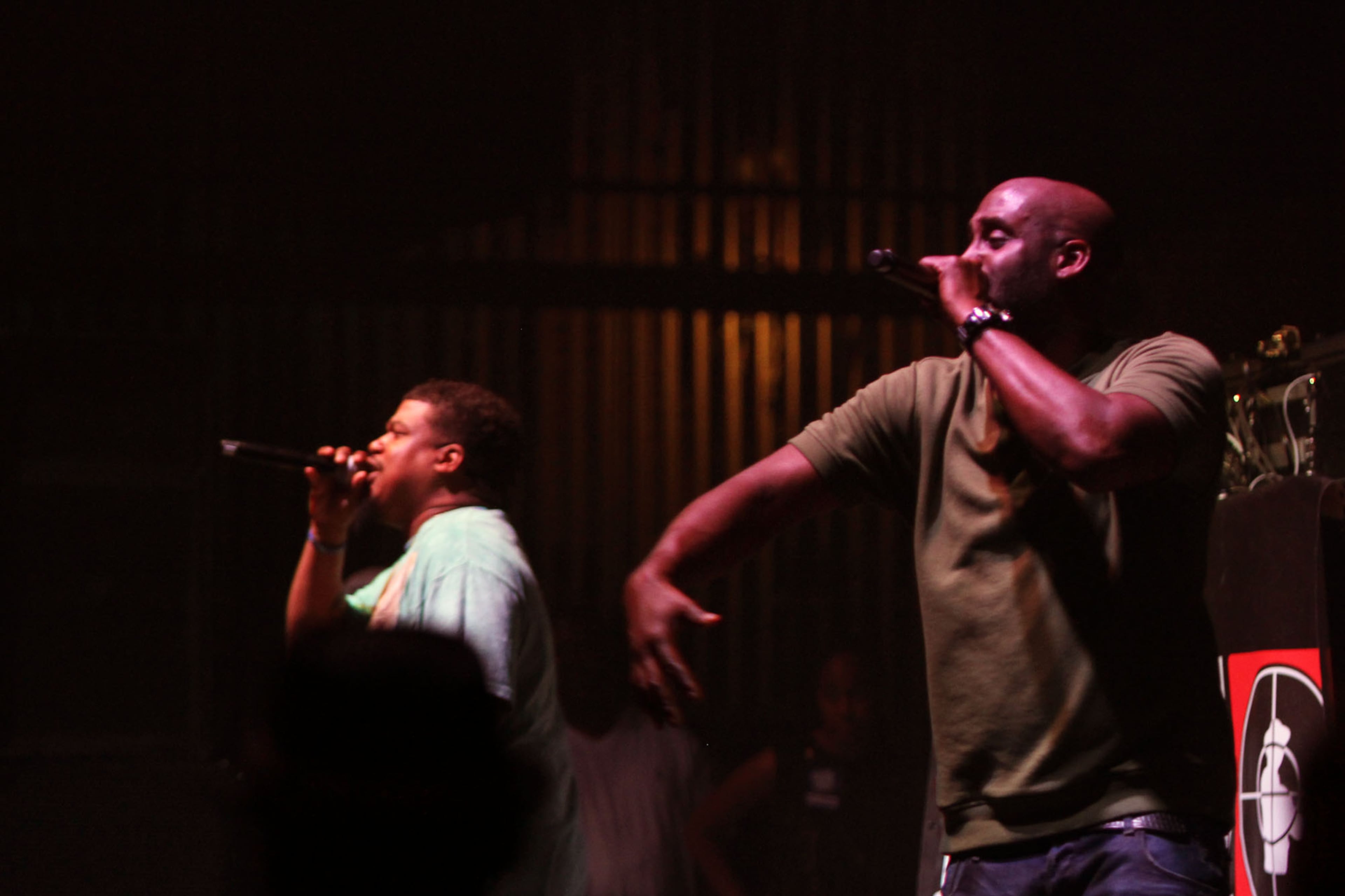 The quirky, alternative hip-hop group De La Soul, featuring David Jude, left and Kevin Mercer, open the Kings of the MIC Tour featuring other old-school hip-hop and rap legends Public Enemy, Ice Cube and LL Cool J at the Fox Theatre in Atlanta Tuesday, June 4, 2013.