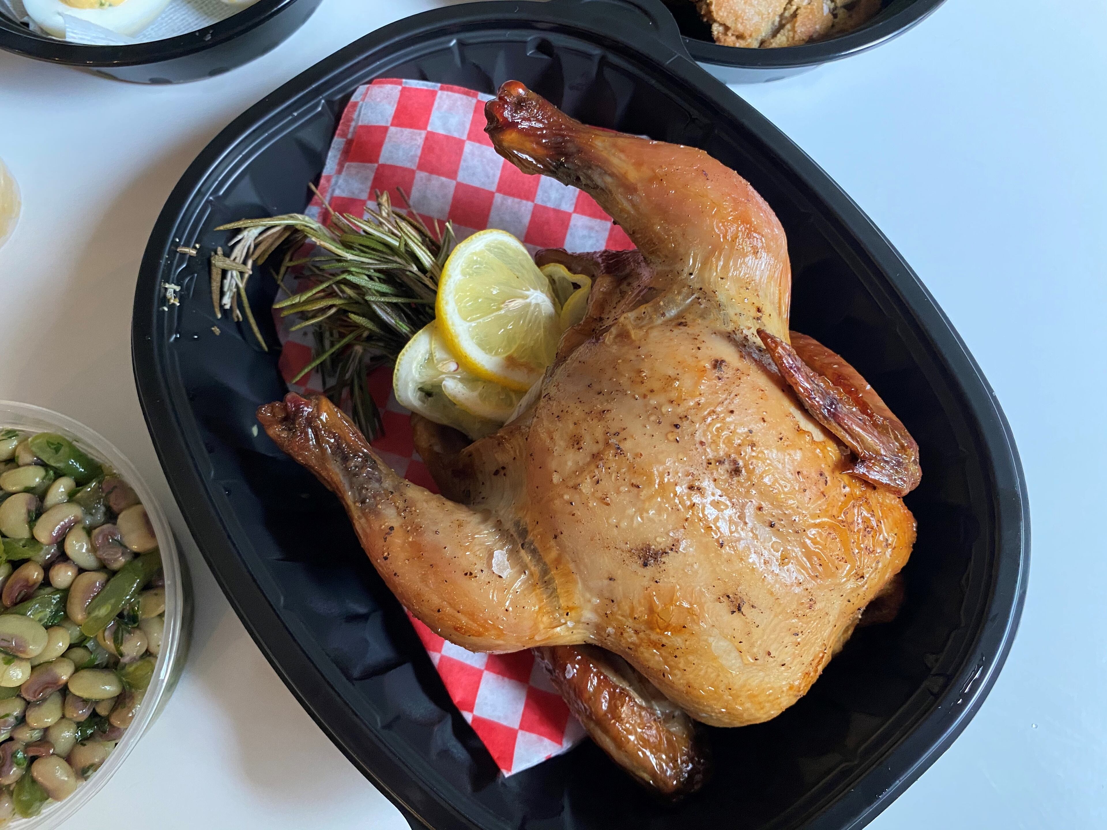 Beer Can Cornish game hen tops the picnic for two menu for pick up at Gunshow.
Courtesy of Bob Townsend