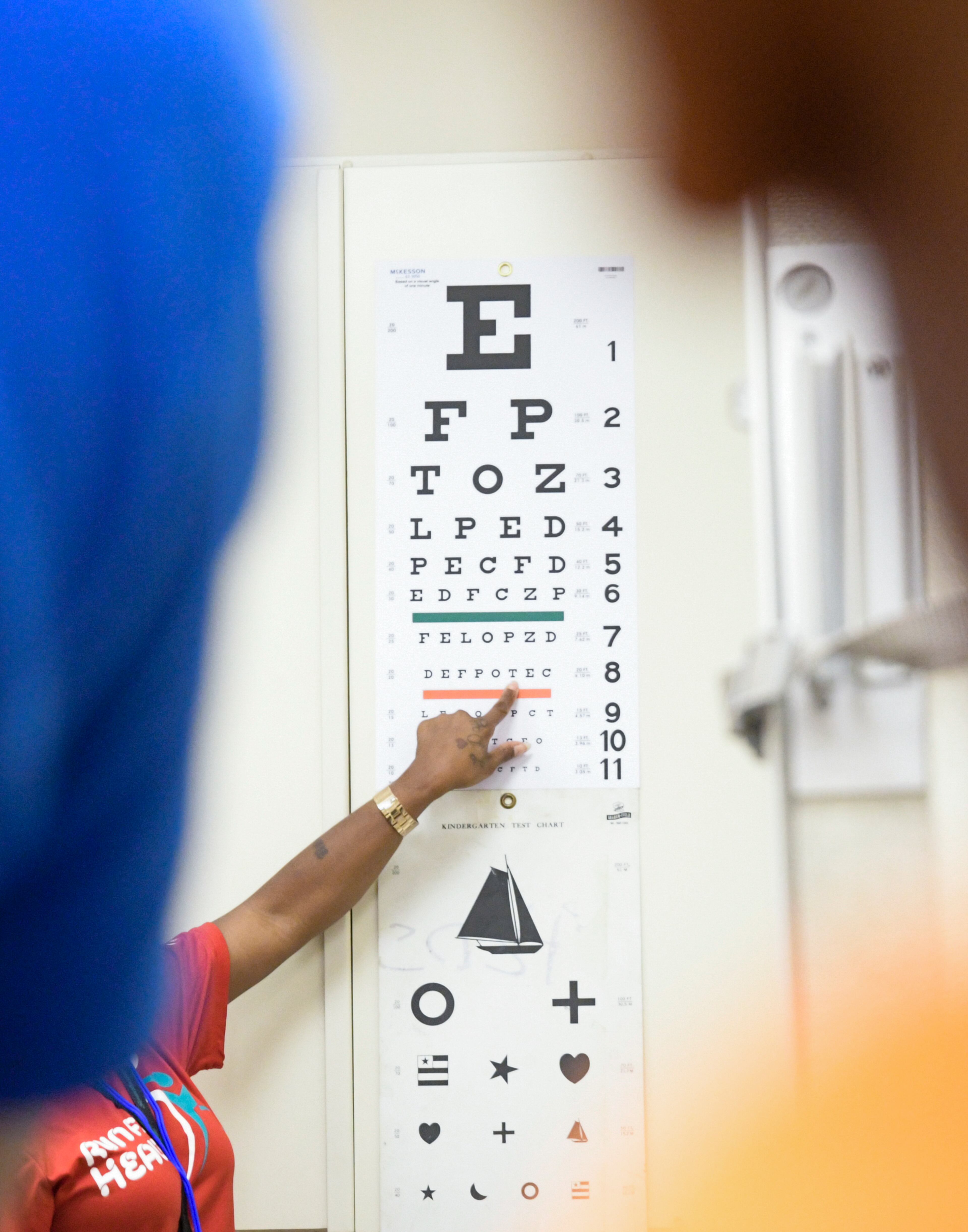 An eye test is administered as APS students kick of the school year right during the District's annual Back to School Bash, Saturday, July 28 at the Georgia World Congress Center as a free event, held exclusively for APS students and their families, featuring more fun activities for children, immunizations, and free health screenings.