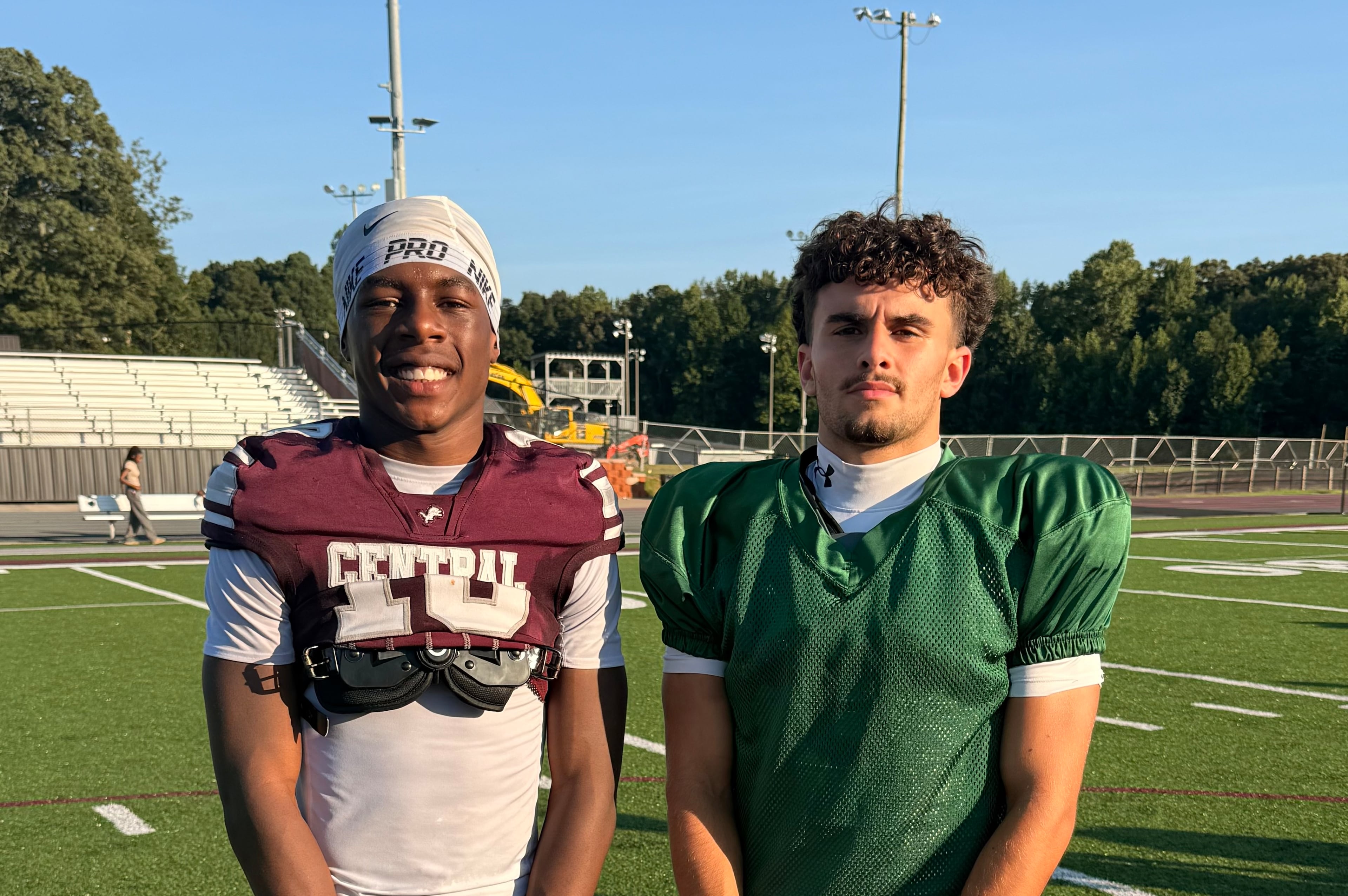 Central of Carrollton quarterback JR Harris and receiver Jordan Kendrix