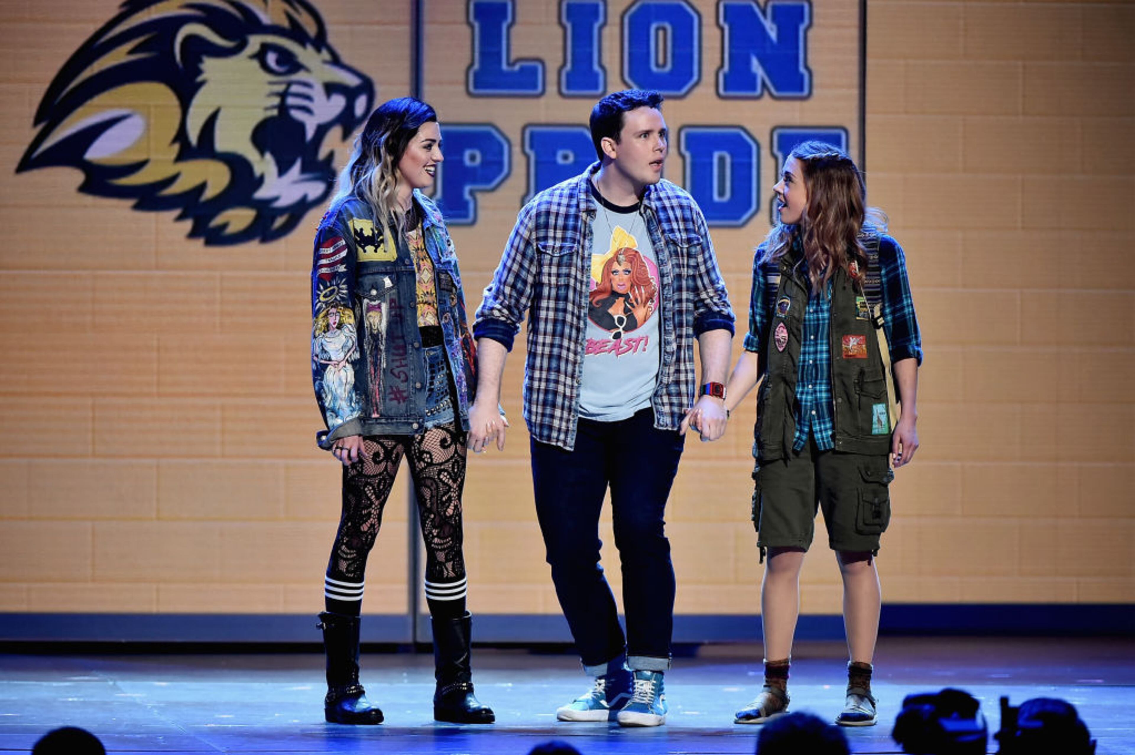 NEW YORK, NY - JUNE 10: Barrett Wilbert Weed, Grey Henson, and Erika Henningsen from the cast of Mean Girls perform onstage during the 72nd Annual Tony Awards at Radio City Music Hall on June 10, 2018 in New York City. (Photo by Theo Wargo/Getty Images for Tony Awards Productions)