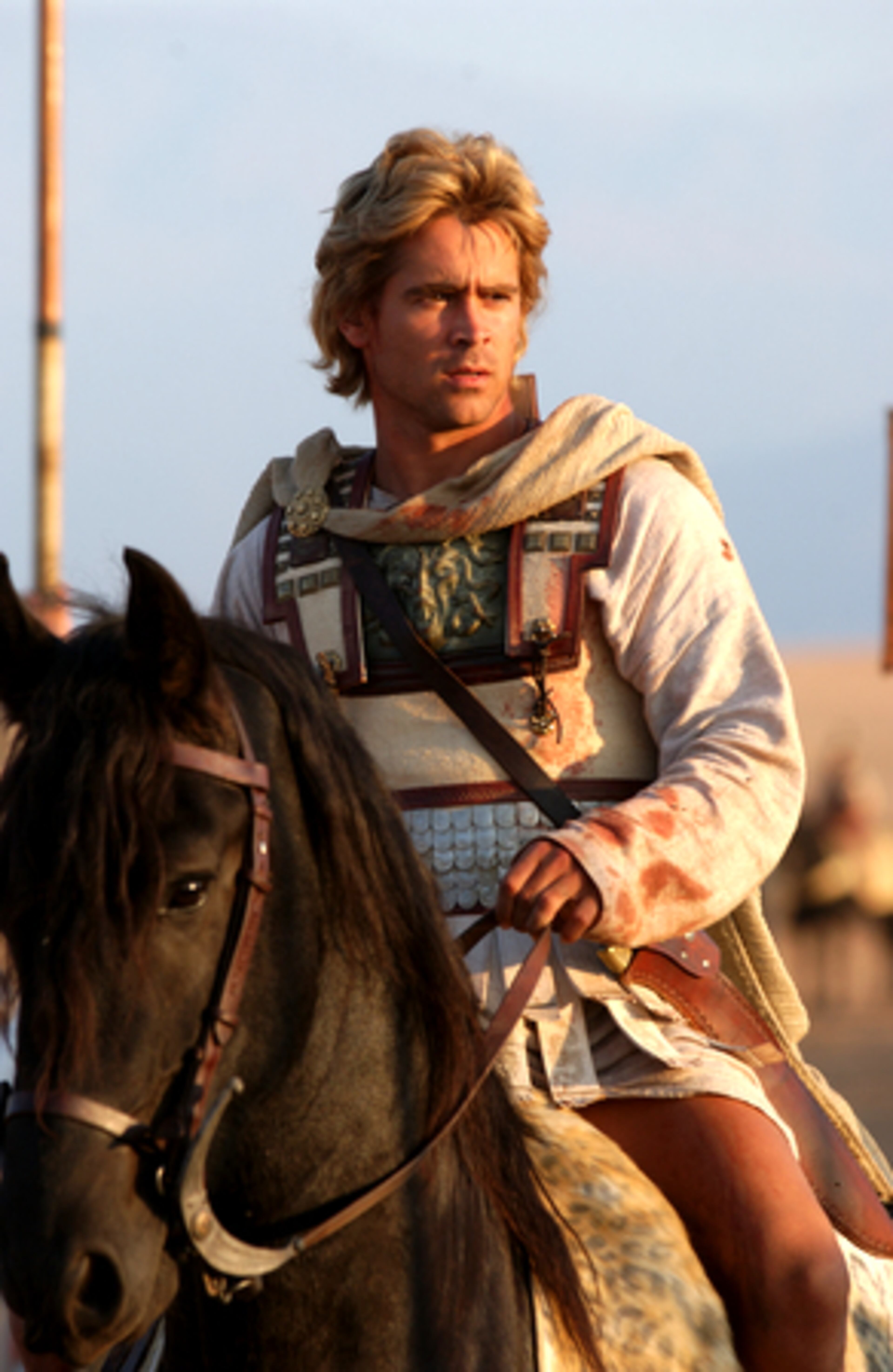 Colin Farrell lightened up for his role as Alexander the Great. We'd have to check, but we're pretty sure Clairol wasn't invented until the 20th century.