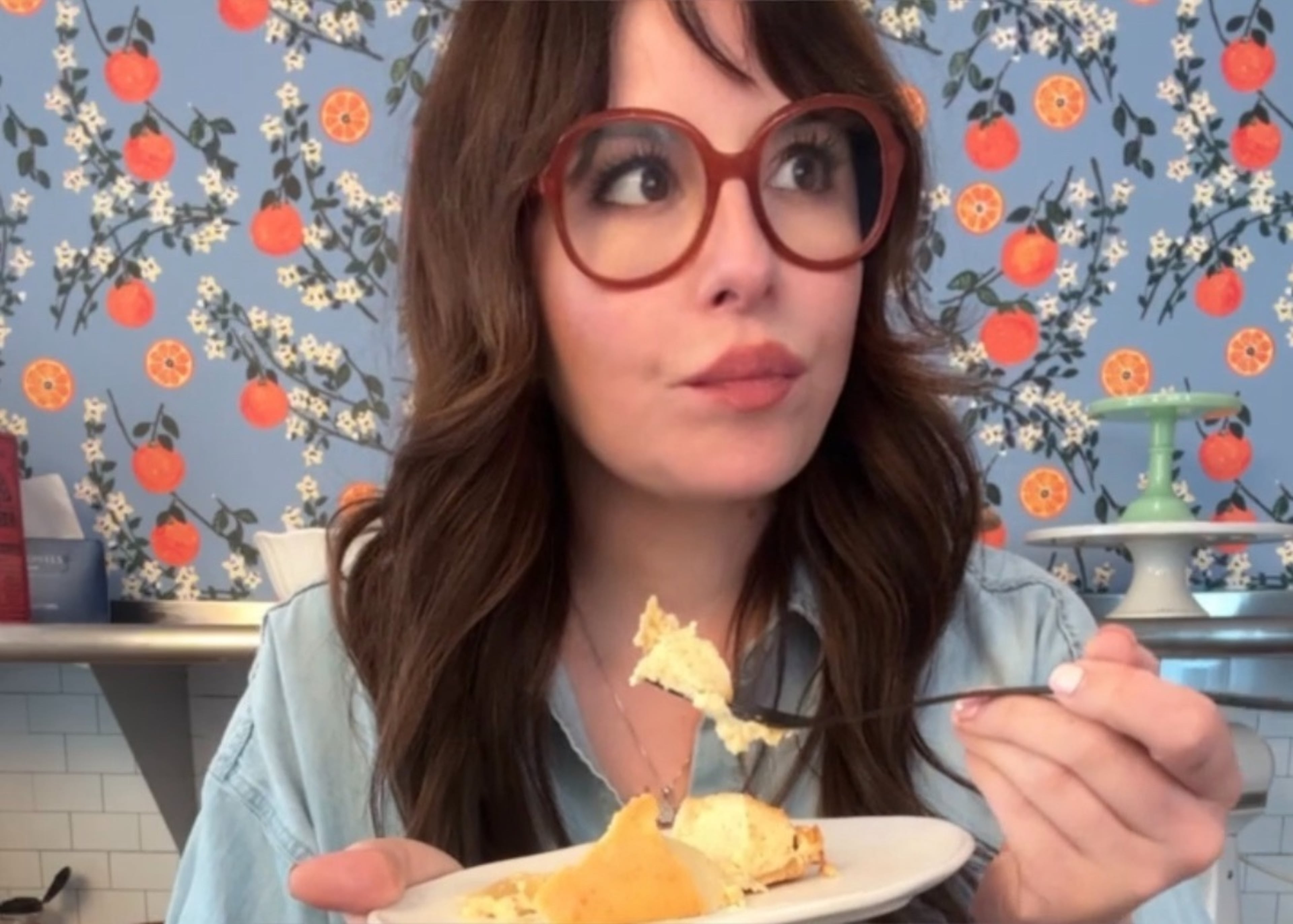 Monti Carlo, senior food and dining editor at the AJC, eats a slice of honey pie as she thinks of her son. (Monti Carlo/AJC)