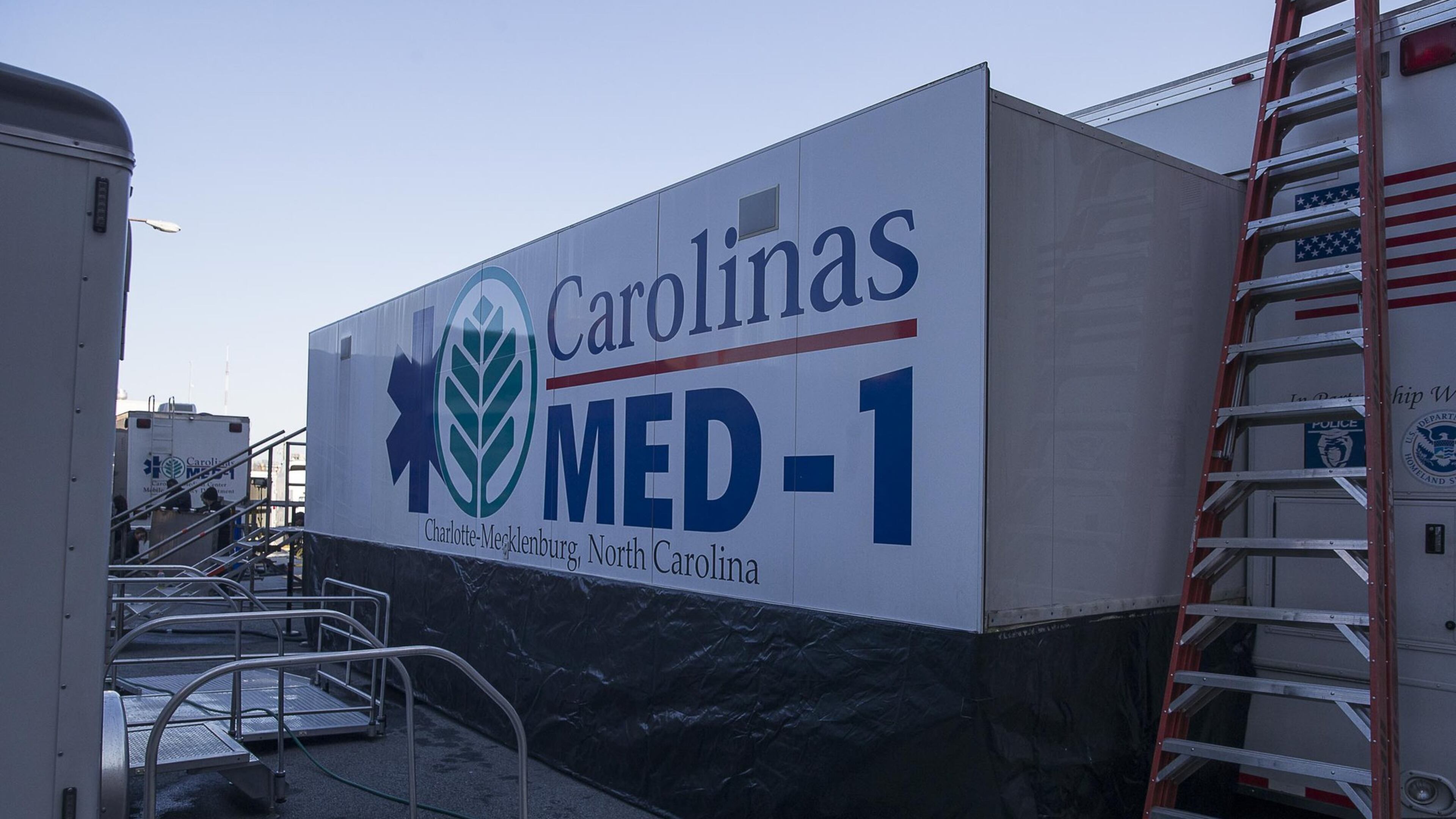 Carolinas MED-1, a high-tech mobile medical unit, has returned to Grady Memorial Hospital in Atlanta to help ease the heavy traffic in the hospital’s emergency room during the flu season. (ALYSSA POINTER/ALYSSA.POINTER@AJC.COM)