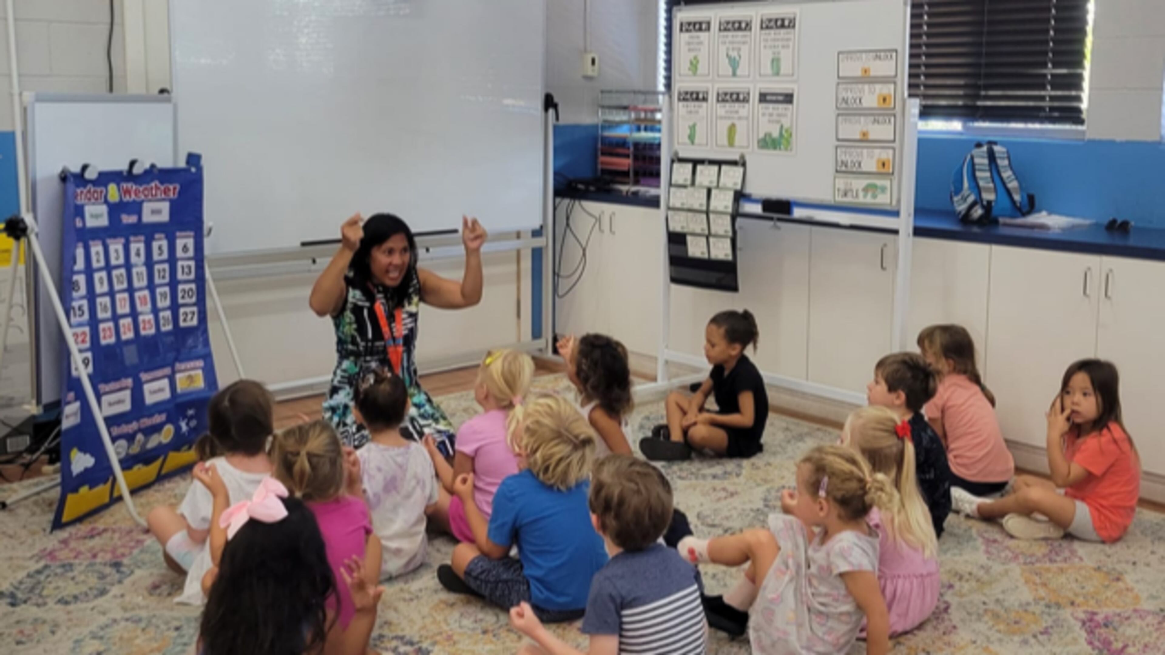 Students participate in an in-person class at a JCS hybrid school near San Diego. (Courtesy of Jennifer Cauzza)