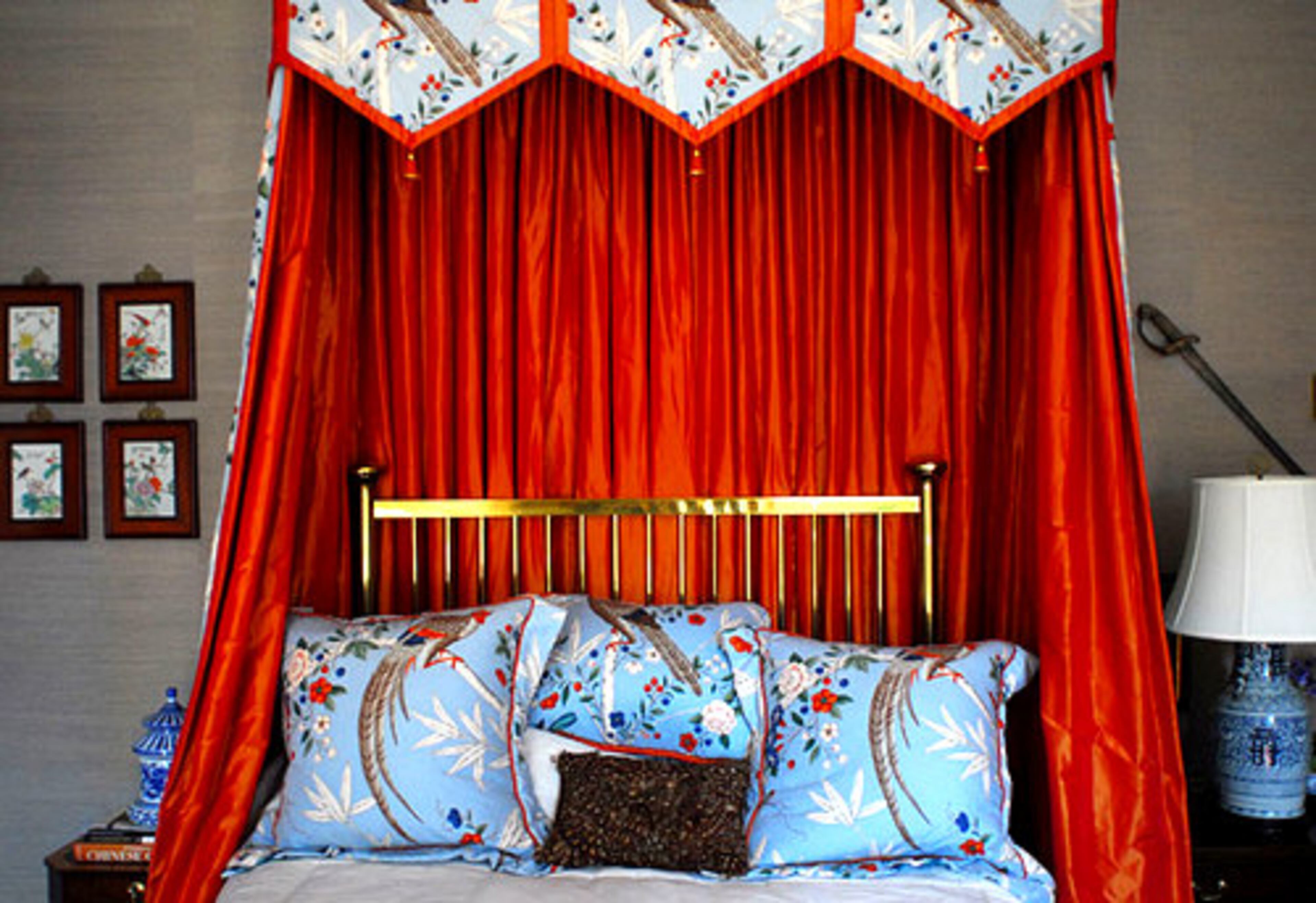 This guest bedroom, dubbed the Governor's Room, includes artifacts from the life of Lt. Colonel James Milton Smith, a Confederate Army officer. The brass bed once stood in the Georgia Governor's Mansion during the term of James Milton Smith, who served as governor from 1872 to 1877.