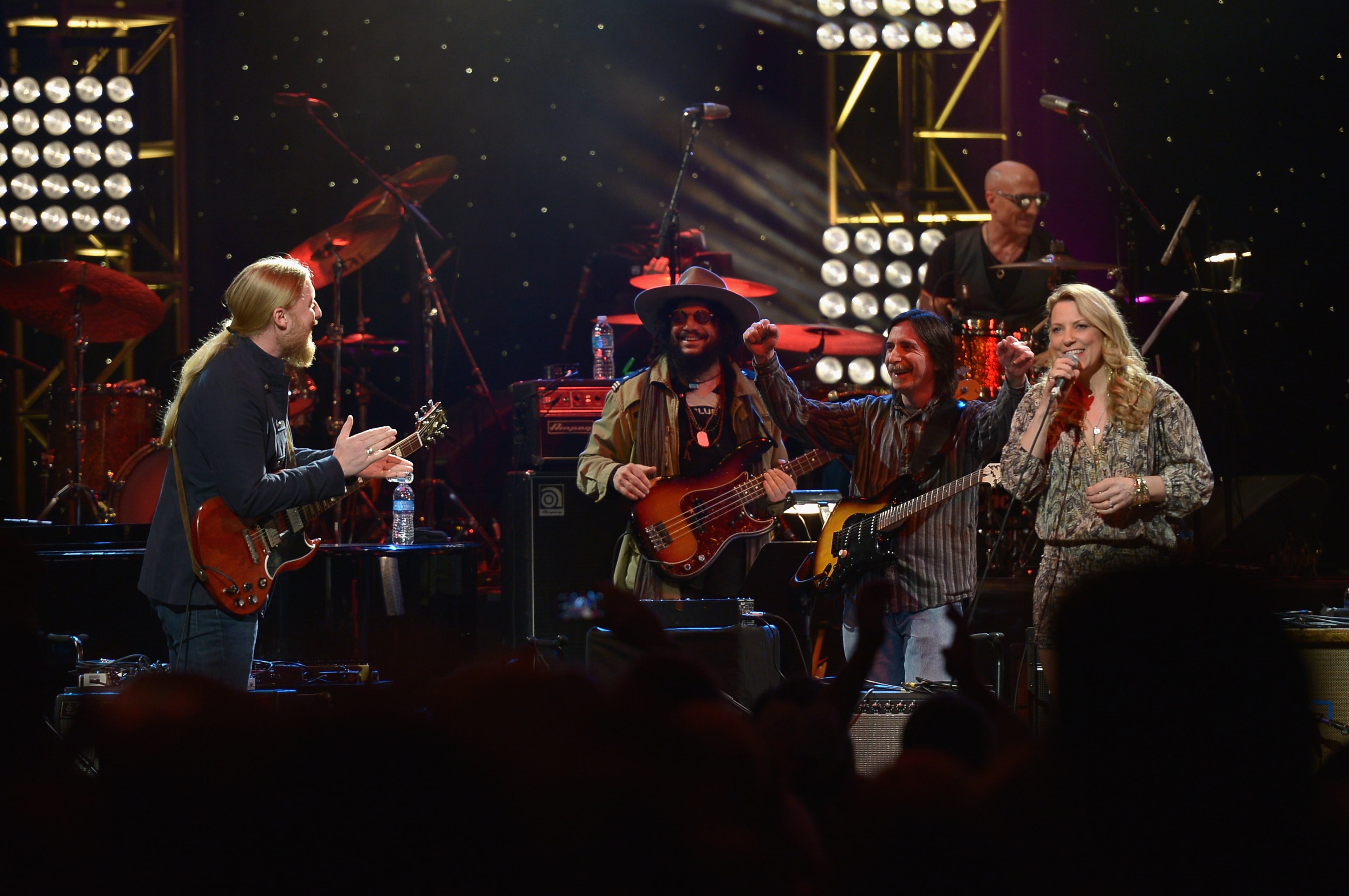 ATLANTA, GA - JANUARY 10: Derek Trucks and Susan Tedeschi perform during All My Friends: Celebrating the Songs & Voice of Gregg Allman at The Fox Theatre on January 10, 2014 in Atlanta, Georgia. (Photo by Michael Loccisano/Getty Images)