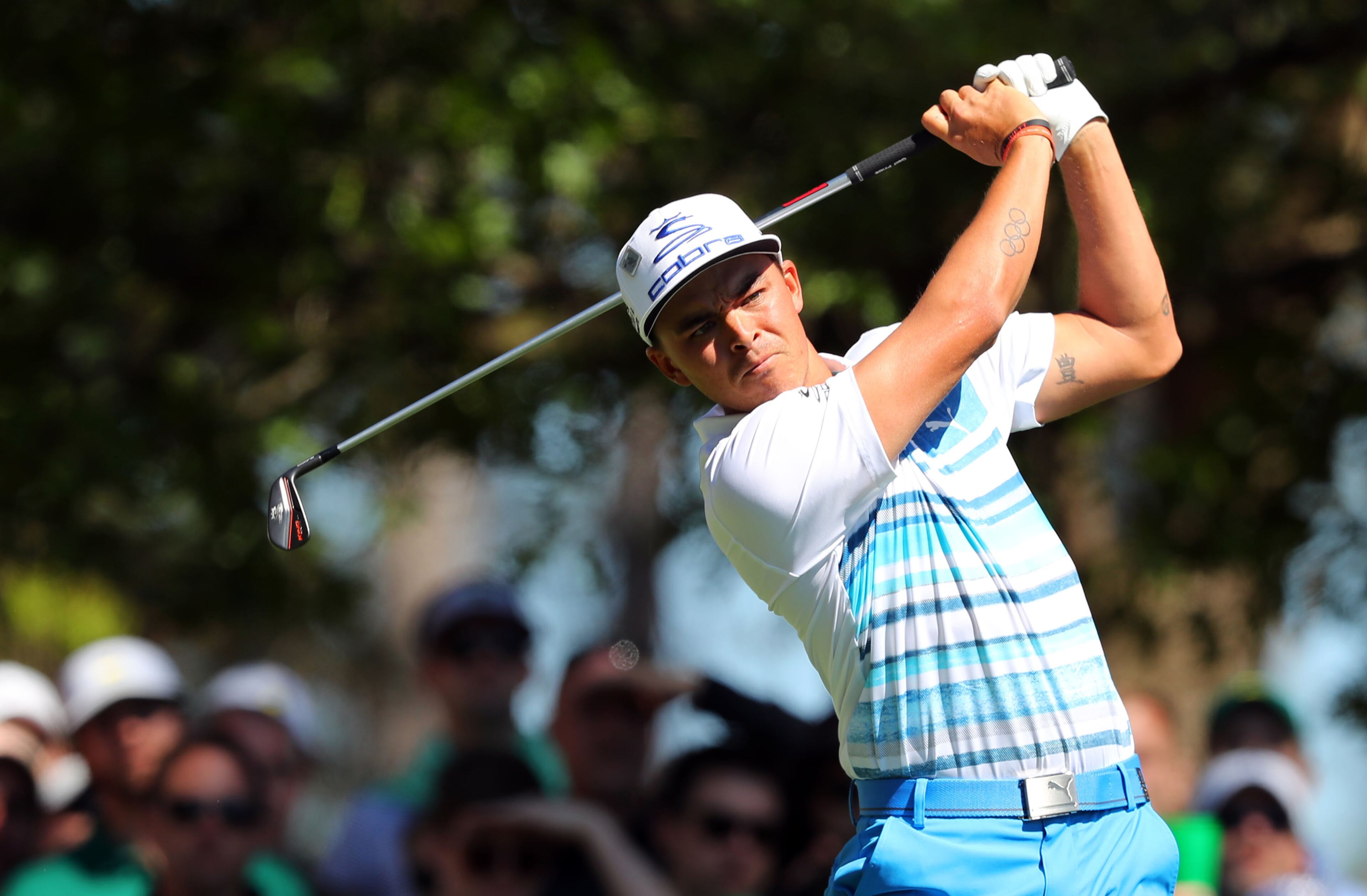 April 8, 2017 AUGUSTA Rickie Fowler hits from the 4th tee. Play begins in the third round of the 81st Masters tournament at the Augusta National Golf Club, Saturday, April 8, 2017. CURTIS COMPTON/ AJC