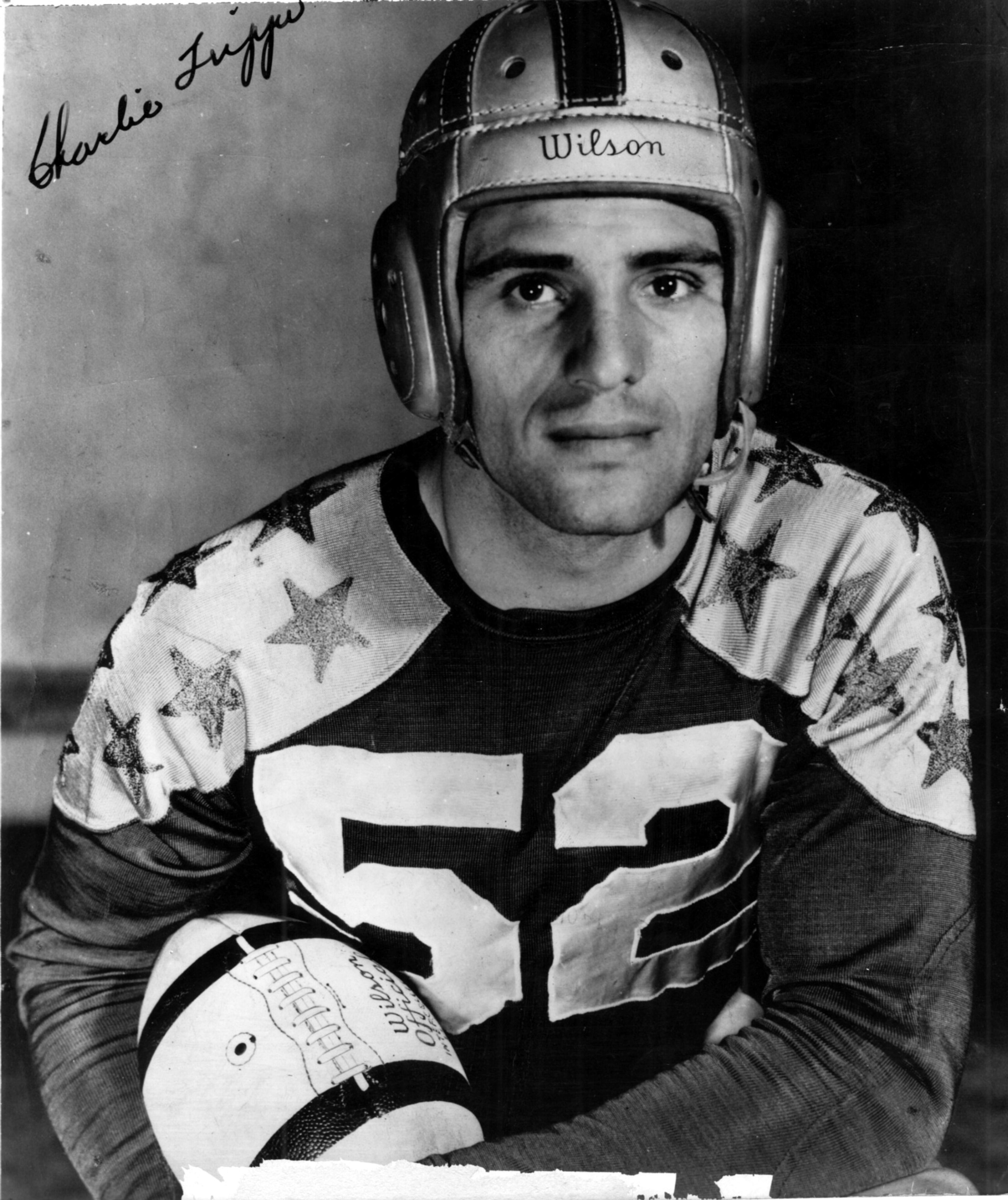 University of Georgia football star Charlie Trippi poses for the camera in the 1940s. The Pennsylvania native became a Peach State hero for his play on the gridiron in Athens and the baseball diamond in Atlanta.