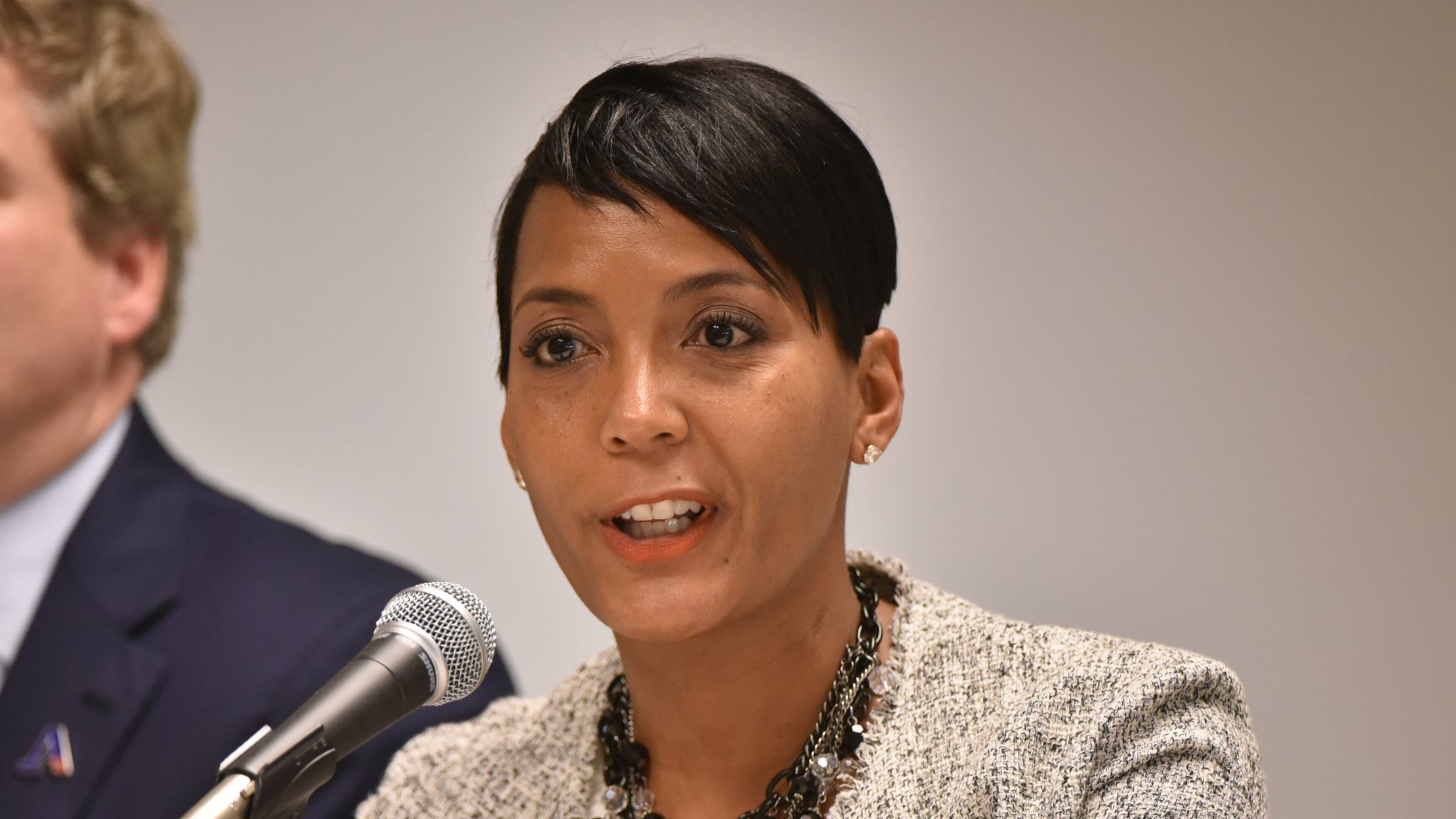 Keisha Lance Bottoms at candidates forum in February. HYOSUB SHIN / HSHIN@AJC.COM File Photo