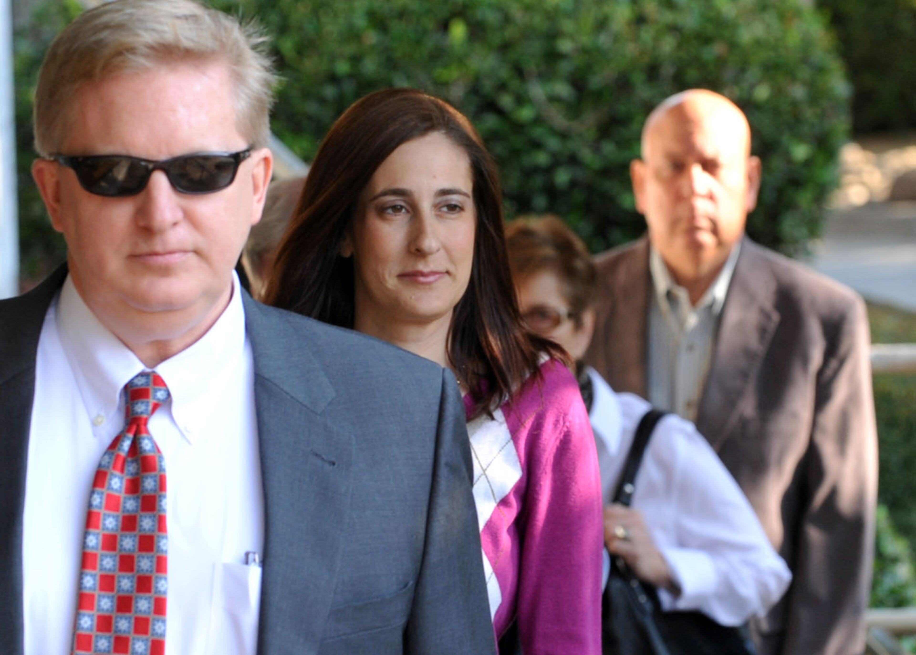 Andrea Sneiderman comes into the DeKkalb County Courthouse on Monday.