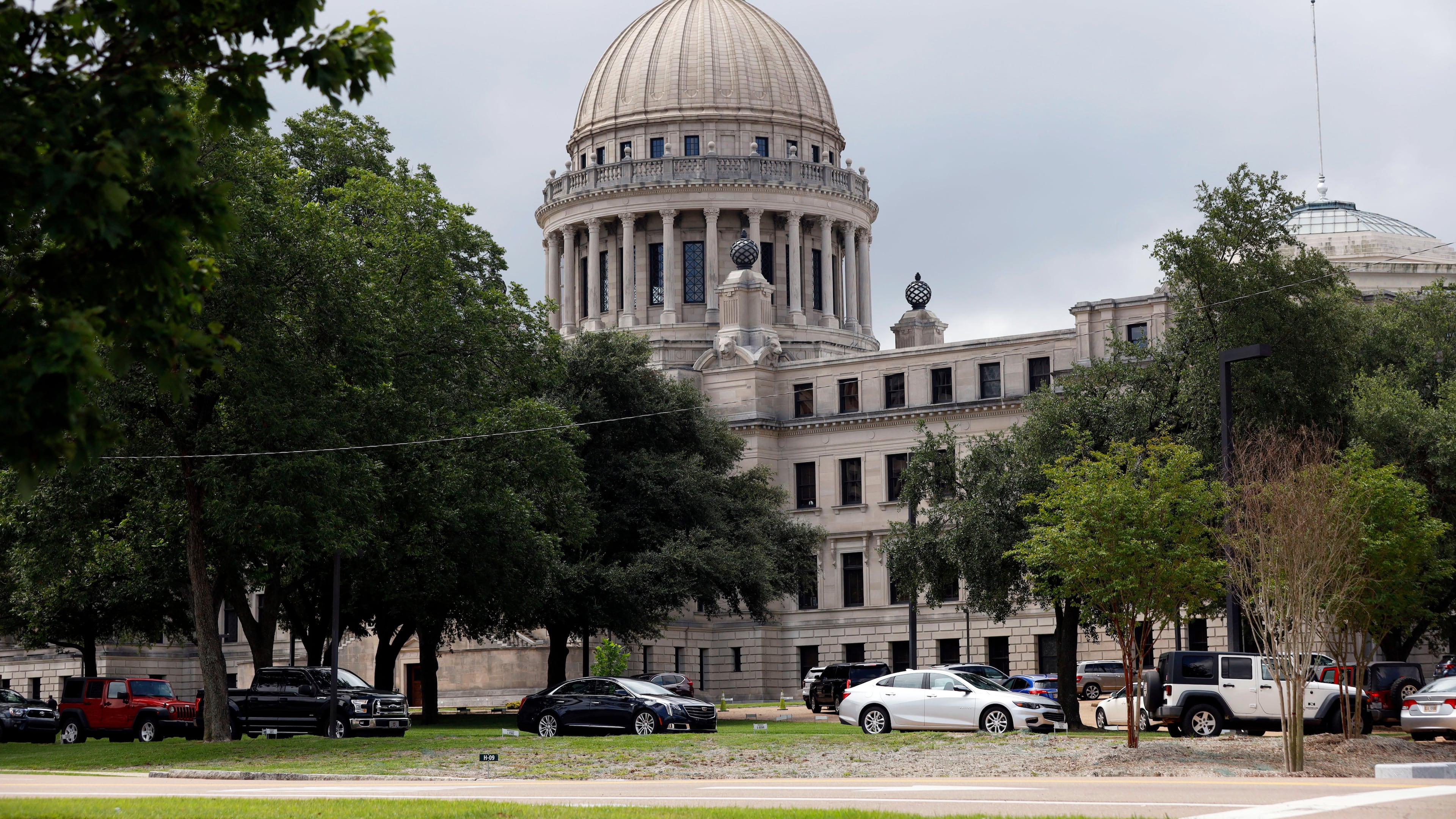 FILE - The Mississippi State Capitol in Jackson, Miss., on July 6, 2020. (AP Photo/Rogelio V. Solis, File)