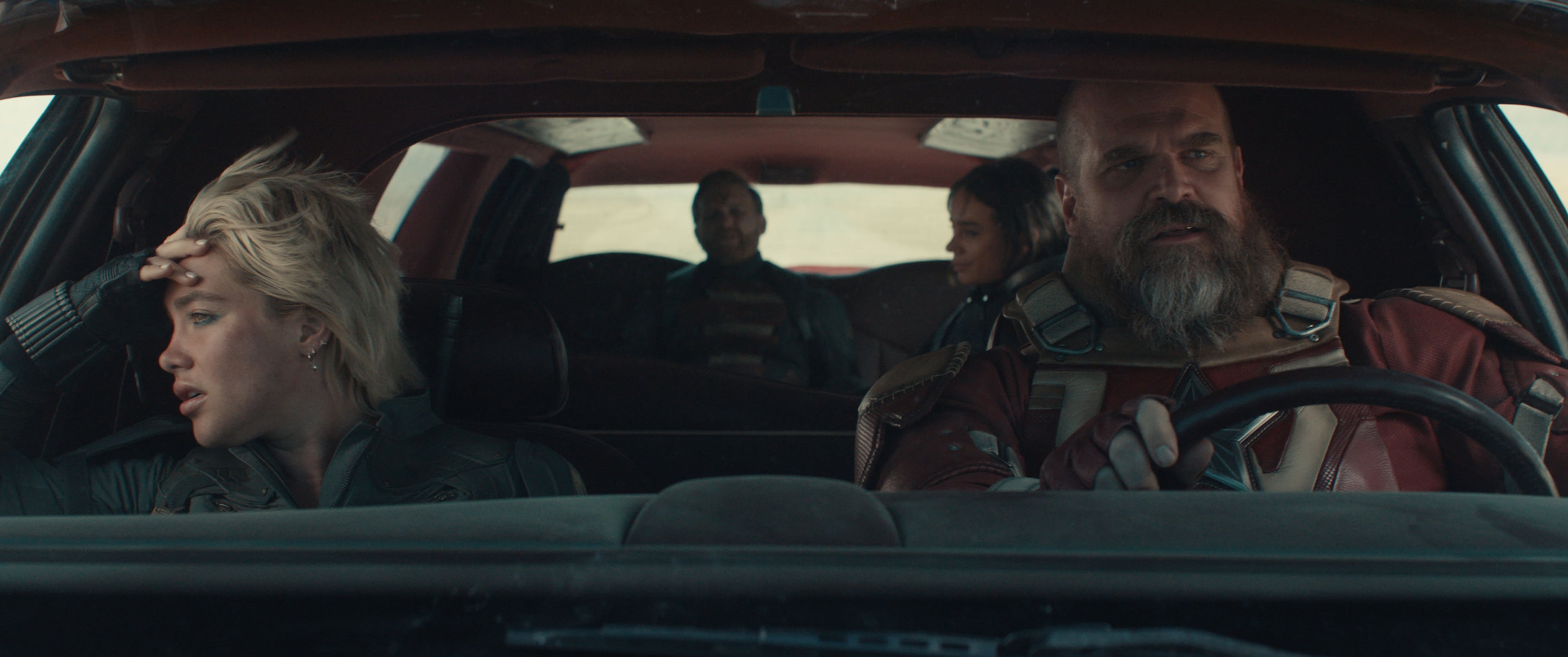 Florence Pugh (from left), Wyatt Russell, Hannah John-Kamen and David Harbour star in "Thunderbolts," which might end up being the last Marvel film to use Georgia as its home. (Marvel Studios/TNS)