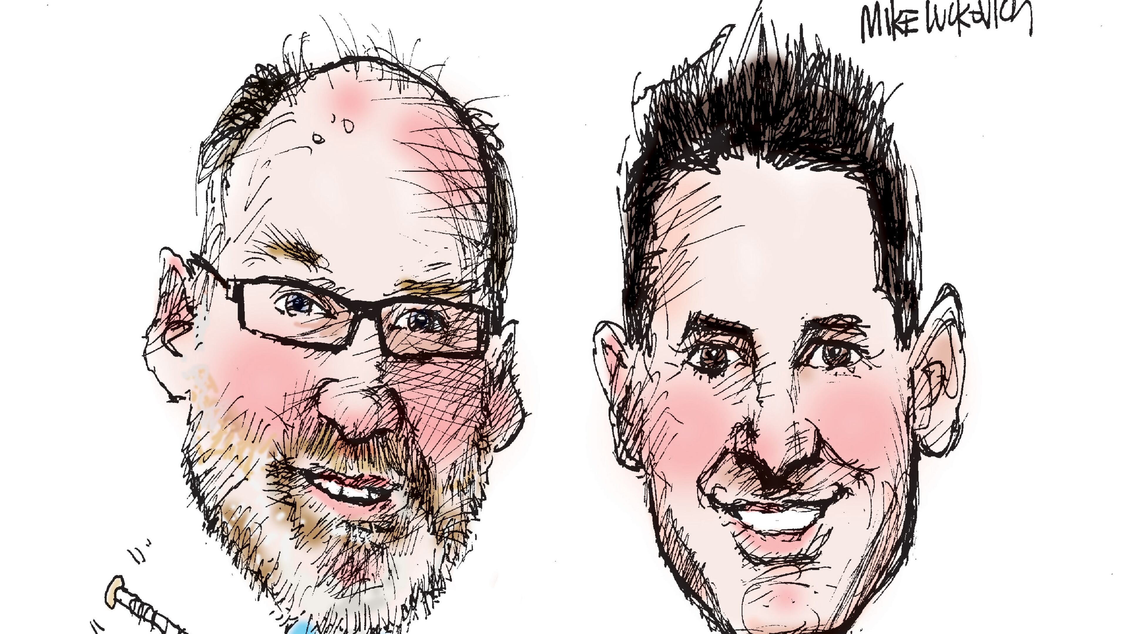 Thanks to two-time Pulitzer Prize winner Mike Luckovich who did this as a favor and for no compensation. I owe him a latte.