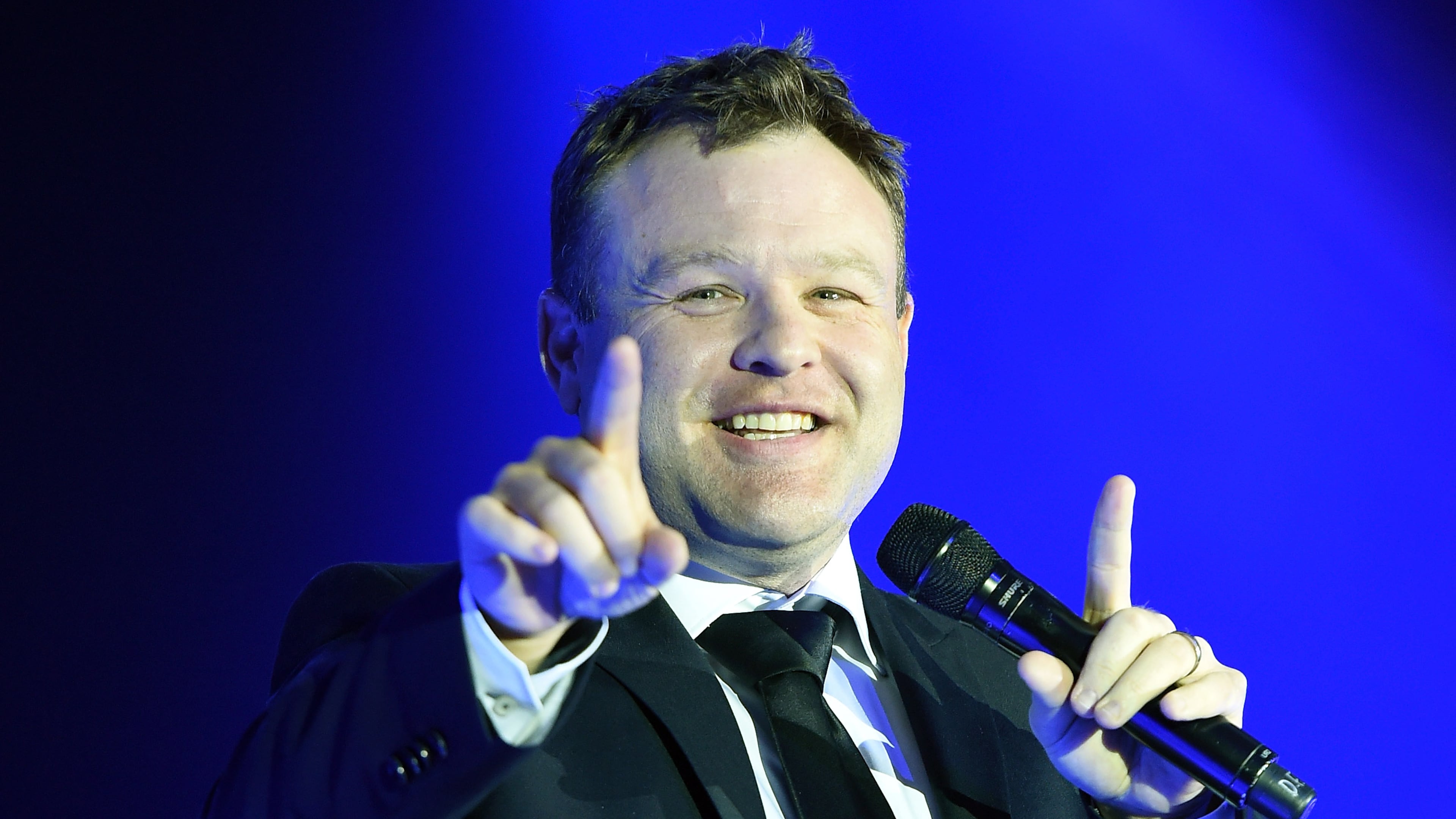 PHOENIX, AZ - MARCH 28: Comedian Frank Caliendo performs during Muhammad Ali's Celebrity Fight Night XXI at the JW Marriott Phoenix Desert Ridge Resort & Spa on March 28, 2015 in Phoenix, Arizona. (Photo by Ethan Miller/Getty Images for Celebrity Fight Night)