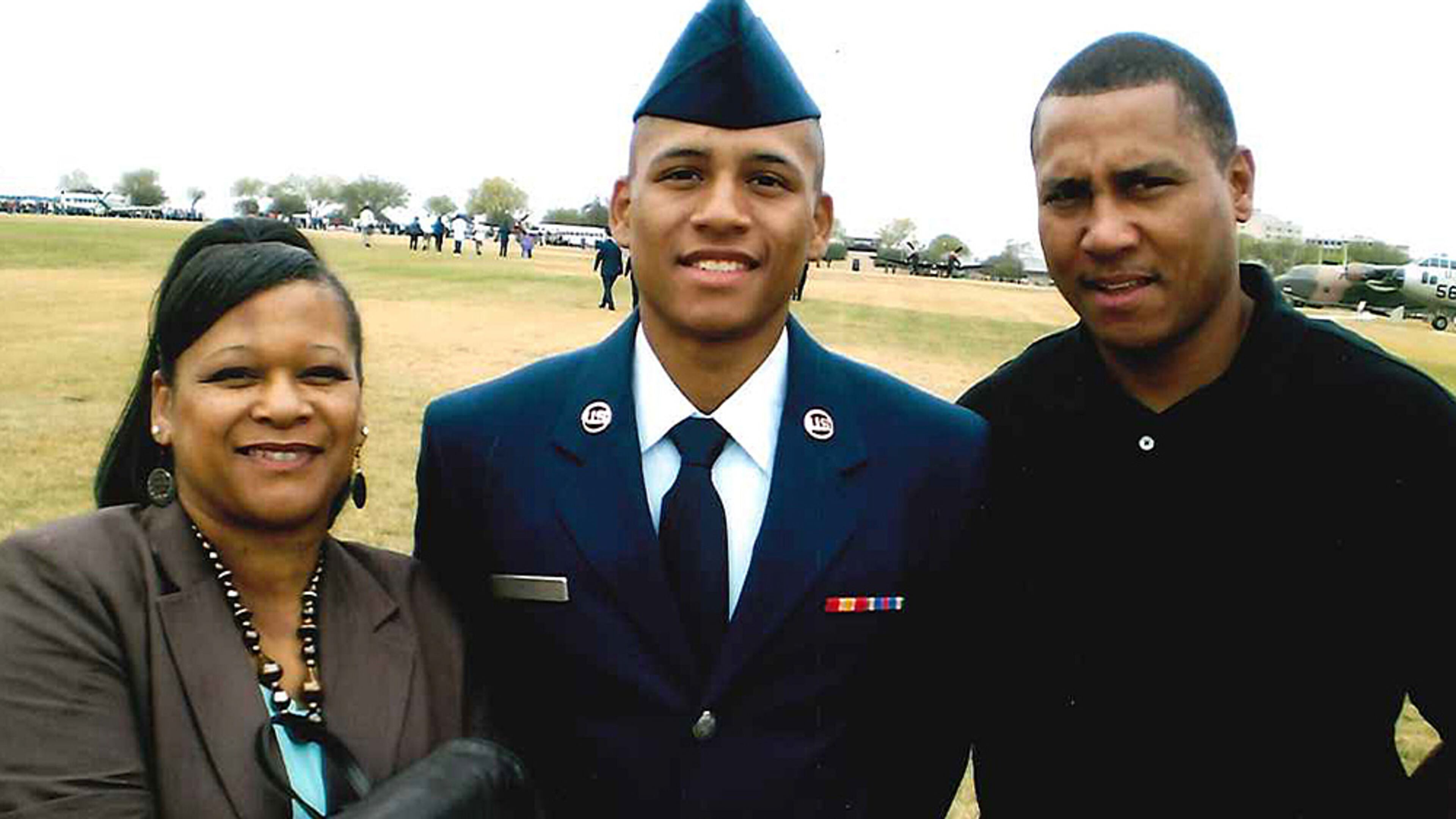 Anthony Hill and his parents - Anthony Hill Sr. and Carolyn Baylor-Giummo