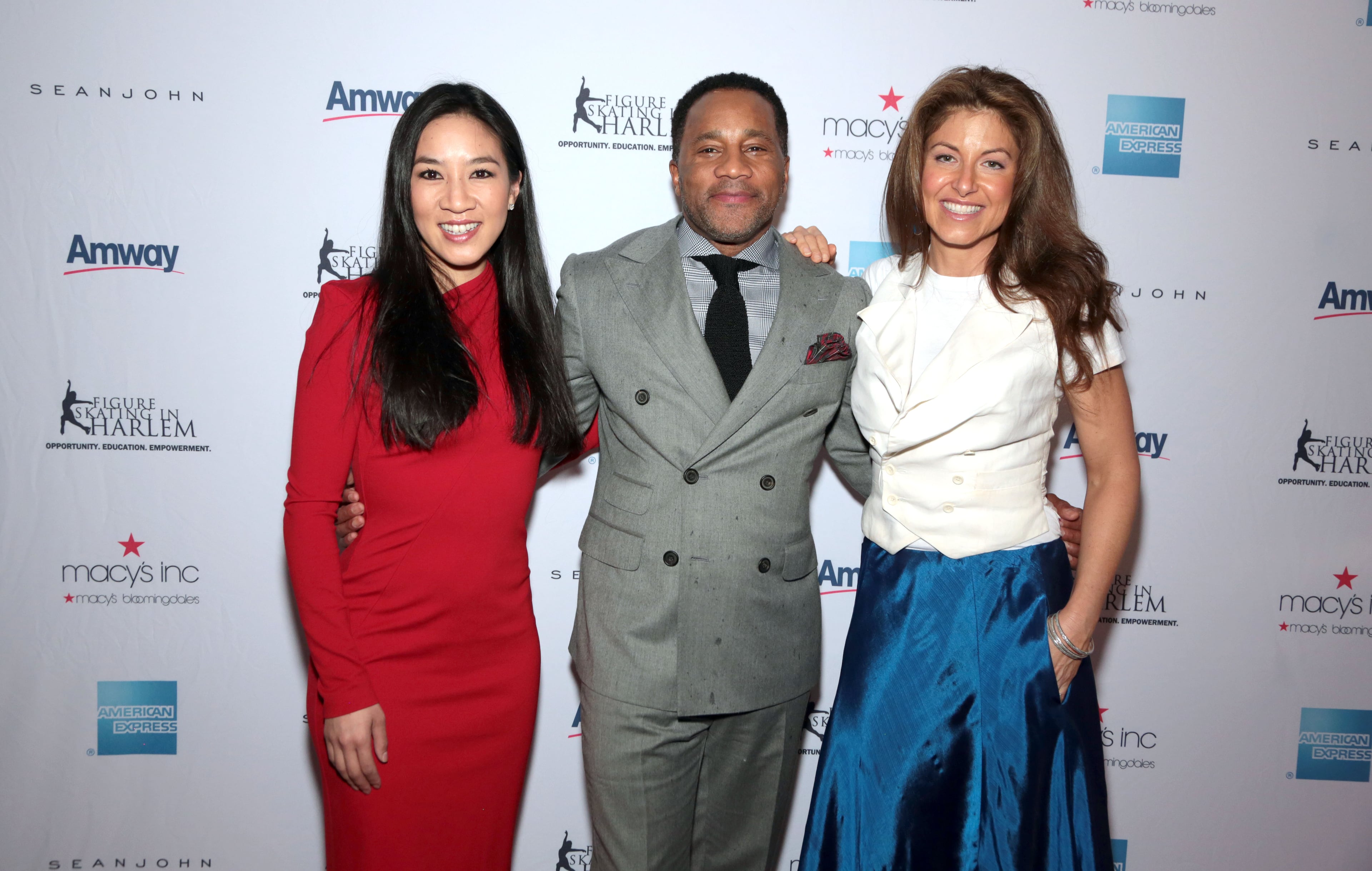 From left, Michelle Kwan, Jeffrey Tweedy and Dylan Lauren attend the 2014 Skating with the Stars benefit gala at the Trump Rink in Central Park on Monday, April 7, 2014, in New York. (Photo by Luiz C. Ribeiro/Invision/AP)