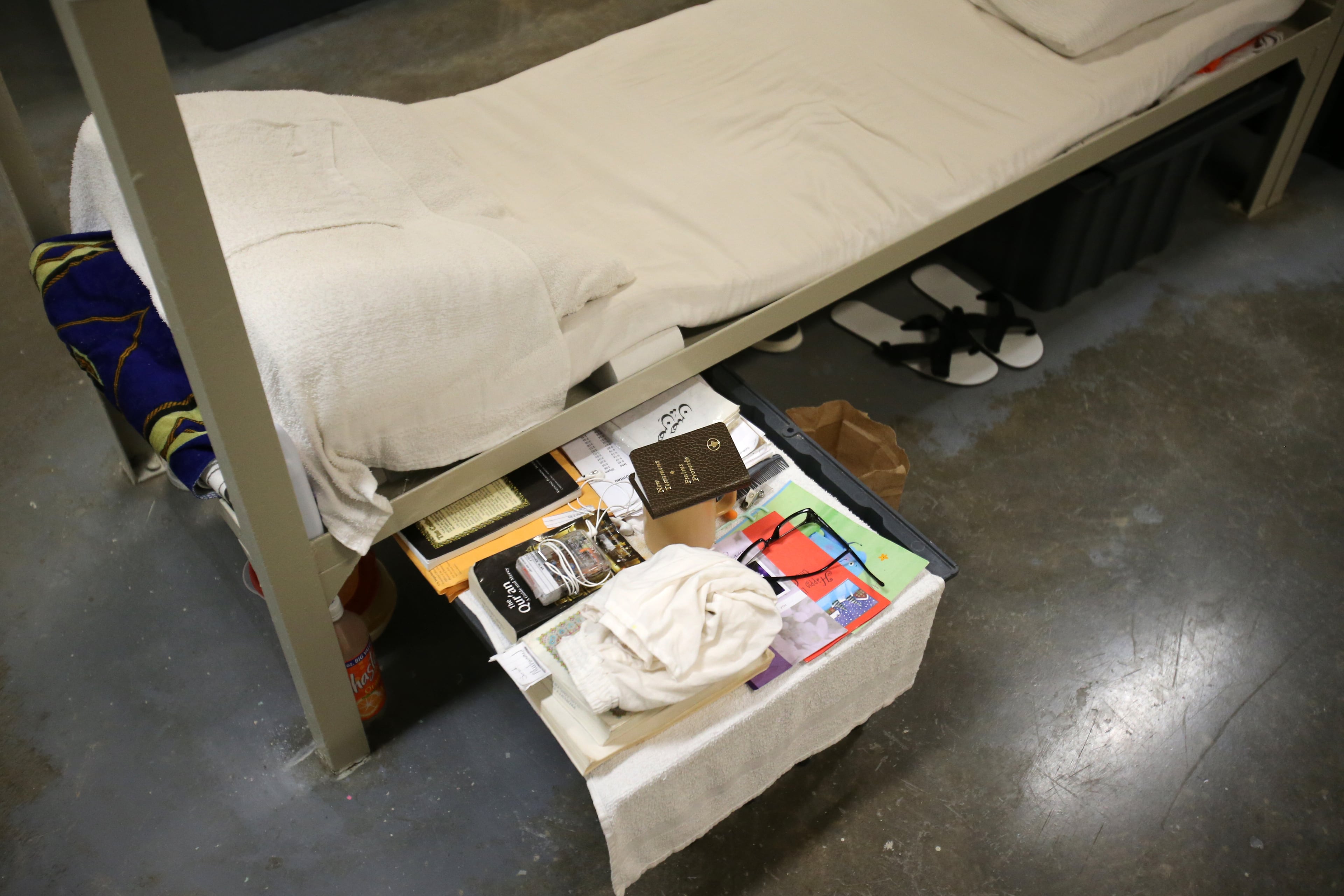 Next to a detainee's bunk are his or her personal belongings. Gainesville bought the former Hall County jail last year for $7.2 million, with annual bond payments scheduled until 2027.