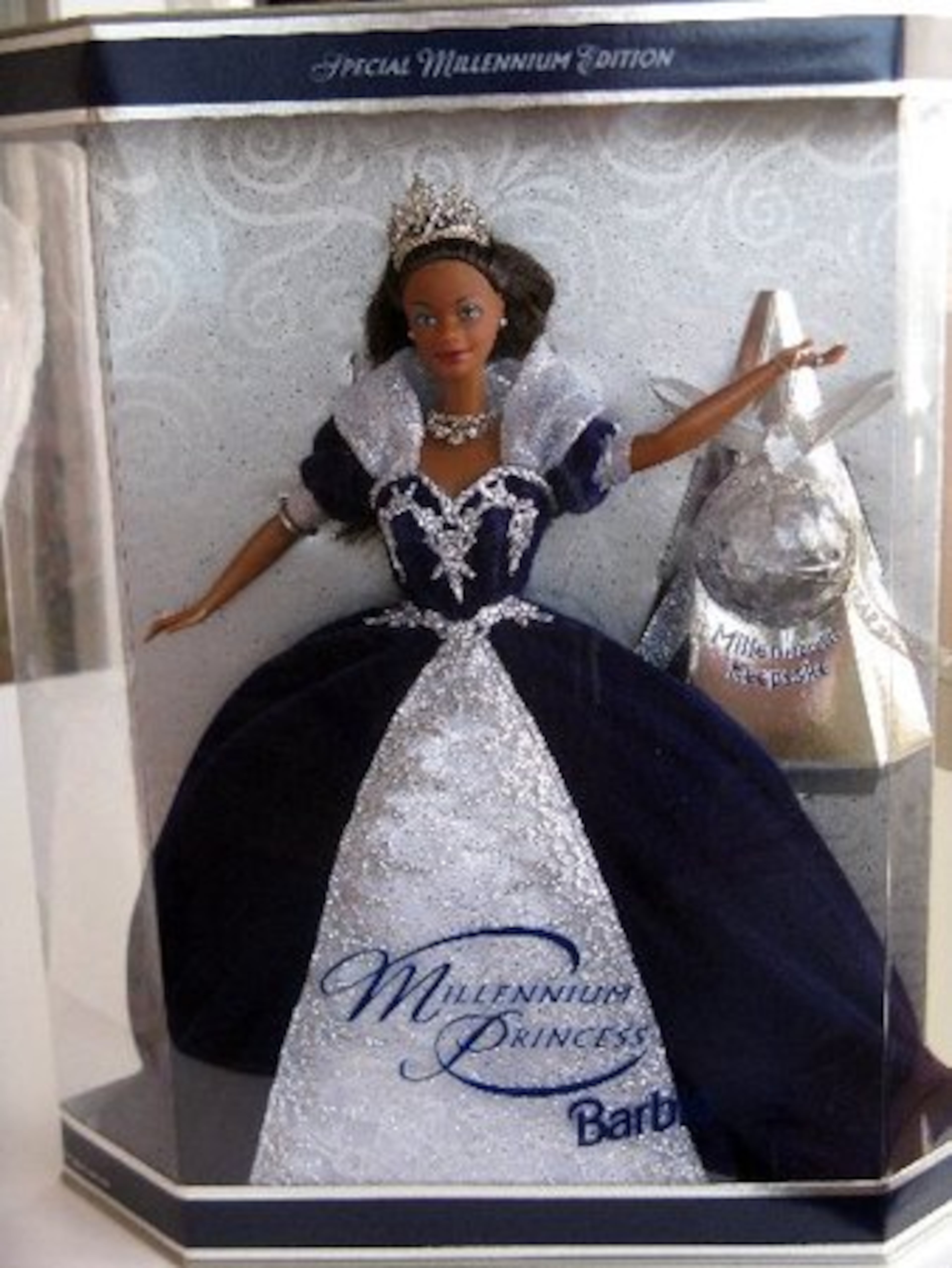 Millenium Princess Barbie greeted the third millennium with a (plastic) crystal keepsake.