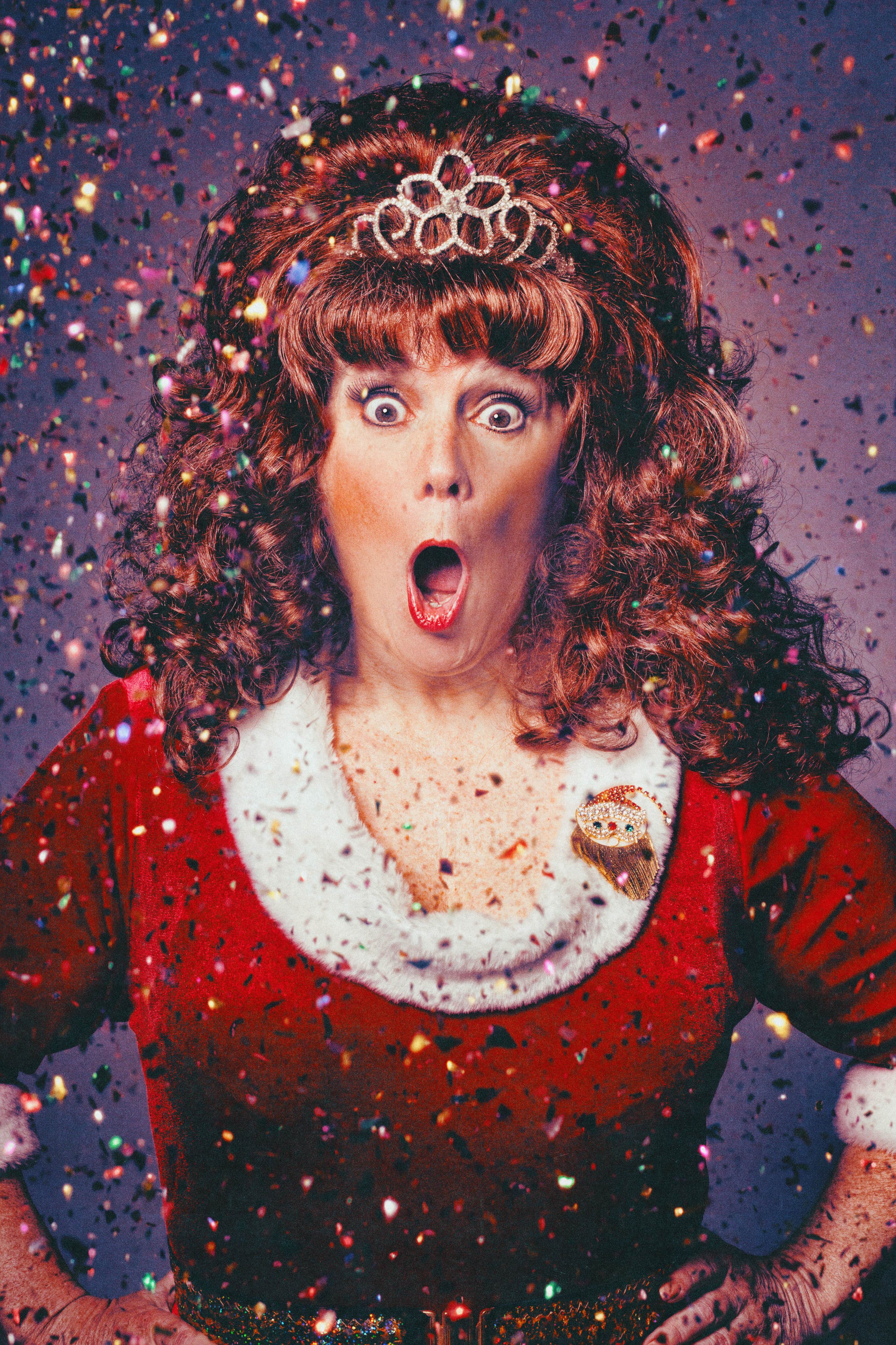 Libby Whittemore, star of “Ho, Ho, Home for the Holidays and a Connie Sue Day Christmas” at Actor's Express.