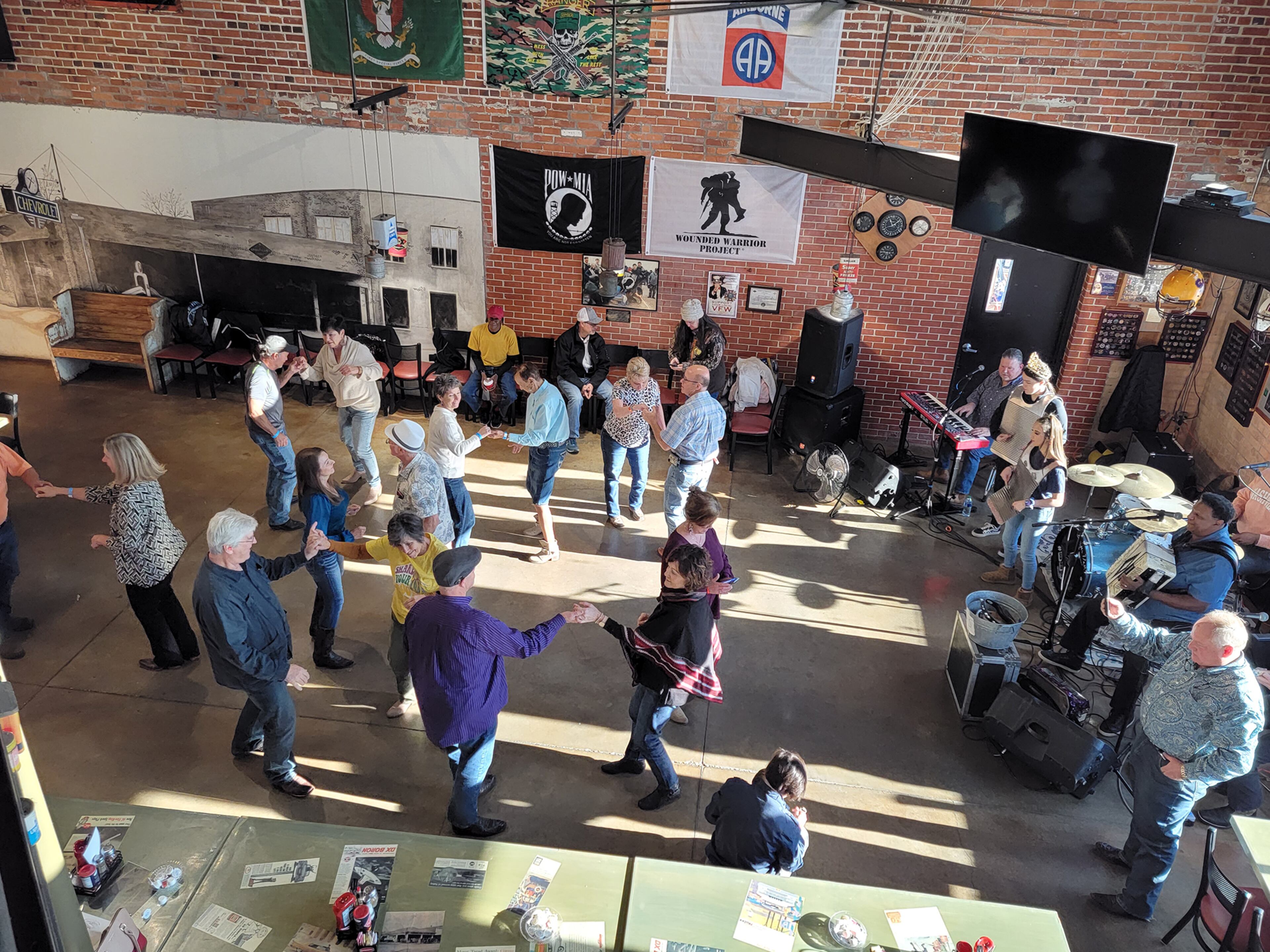 Patrons cut the rug at Buck and Johnny's Zydeco Breakfast in Breaux Bridge, Louisiana.
(Courtesy of Wesley K.H. Teo)