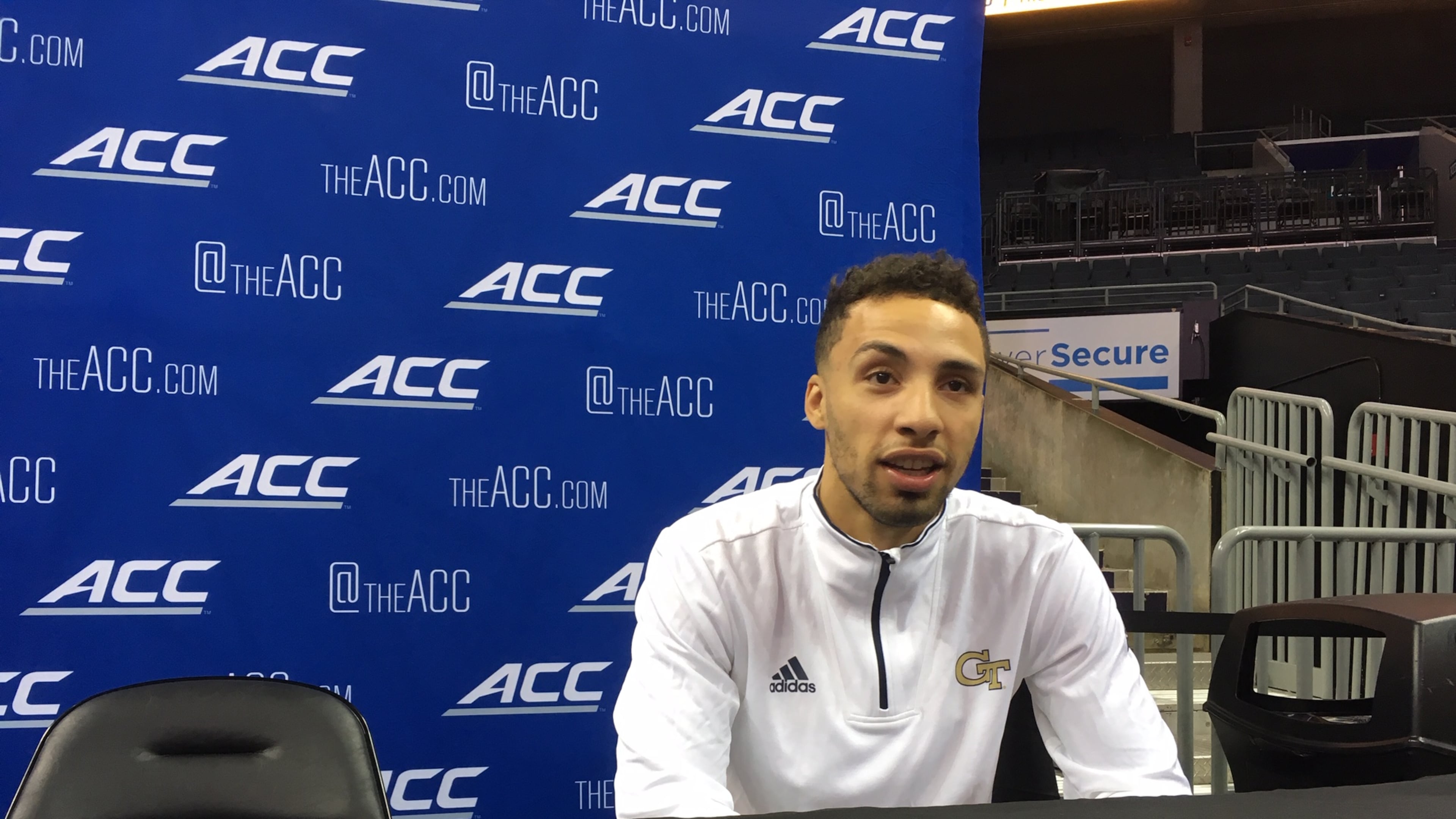 Georgia Tech sophomore point guard at the ACC's Operation Basketball media event at the Spectrum Center in Charlotte, N.C., on October 24, 2018. (AJC photo by Ken Sugiura)